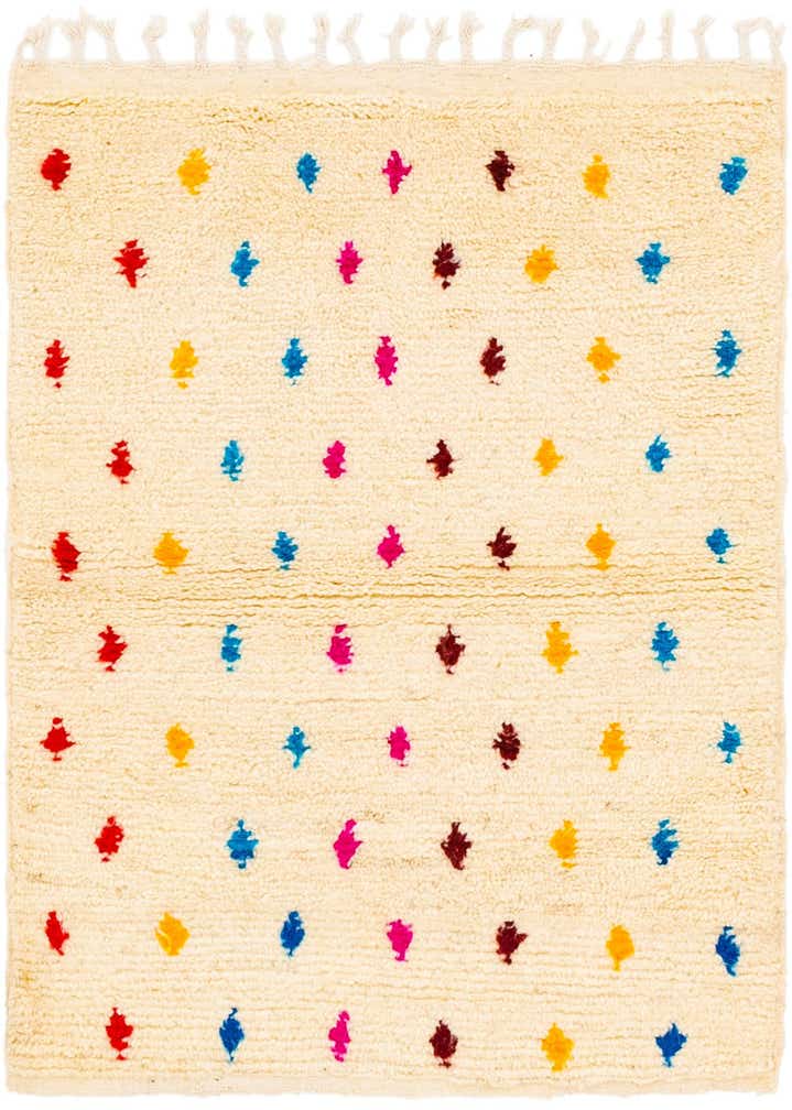 3' 4 x 4' 9 Hand Knotted Moroccan Wool Rug