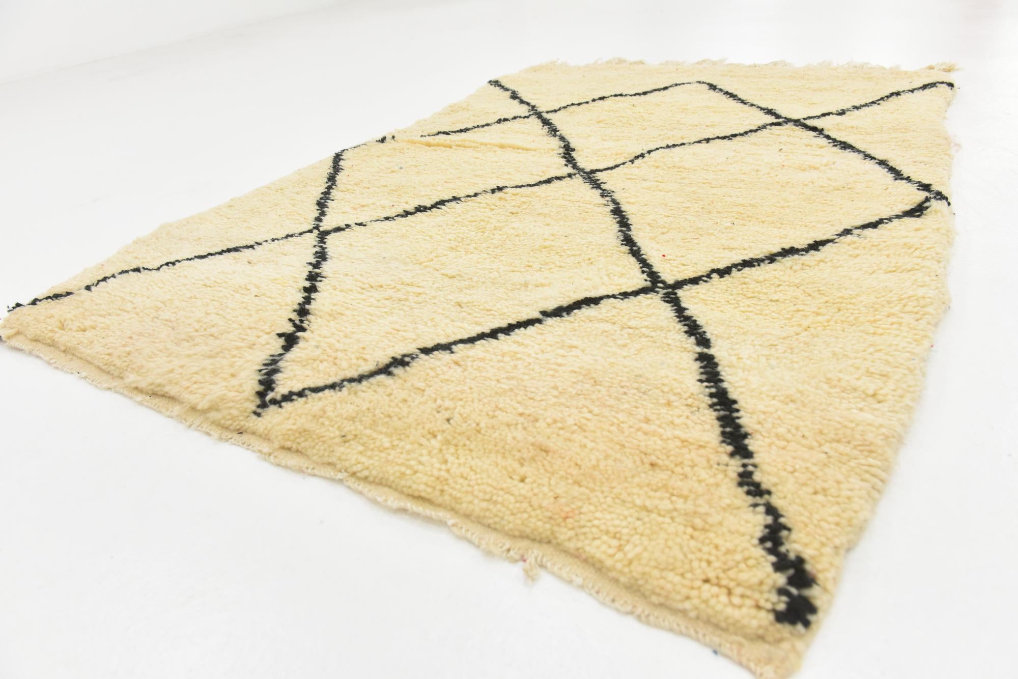 3' 4 x 4' 10 Hand Knotted Moroccan Wool Rug