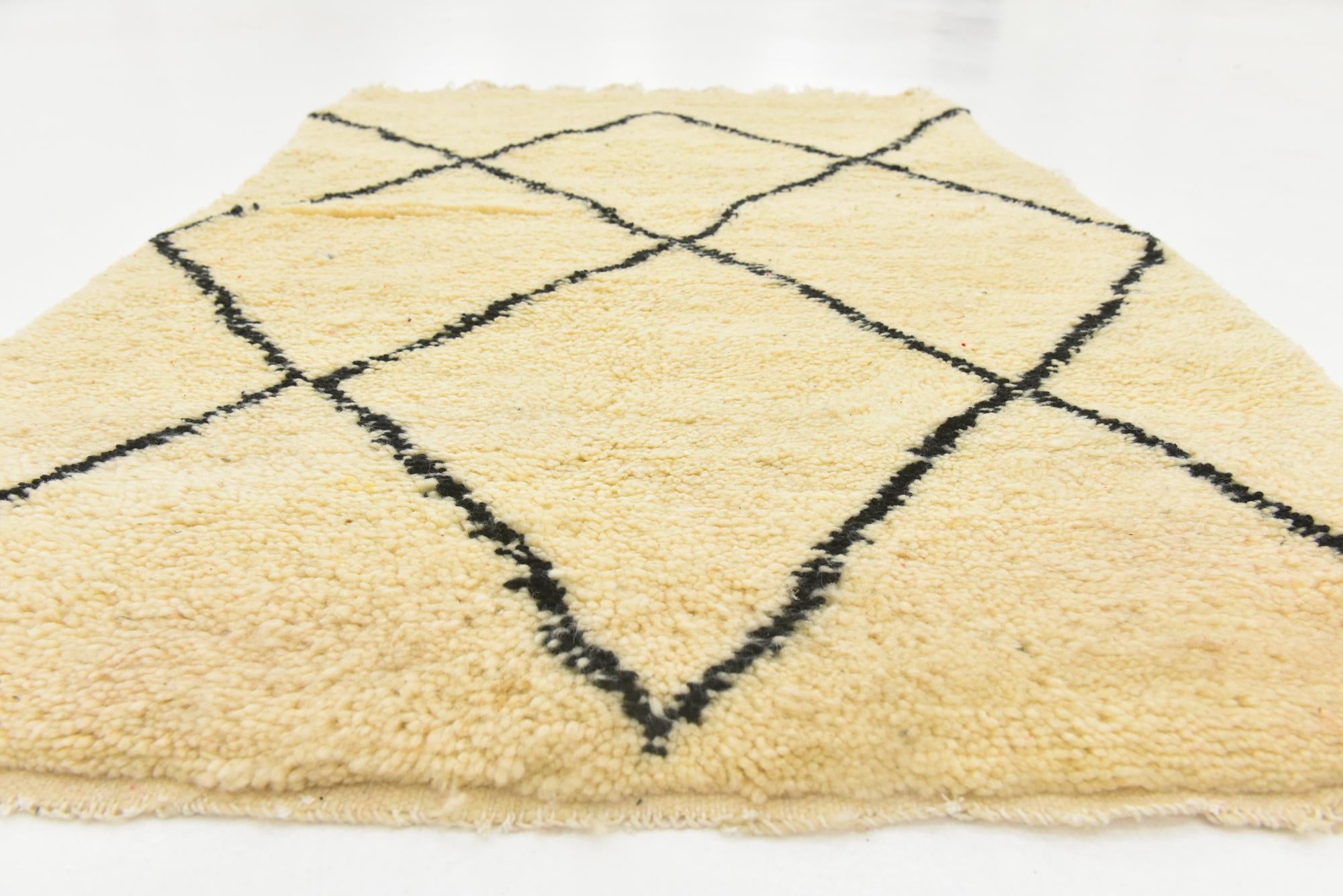 3' 4 x 4' 10 Hand Knotted Moroccan Wool Rug