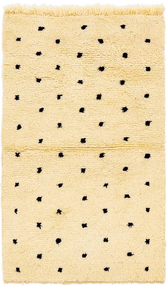 Detail image of 2' 10 x 4' 10 Hand Knotted Moroccan Wool Rug