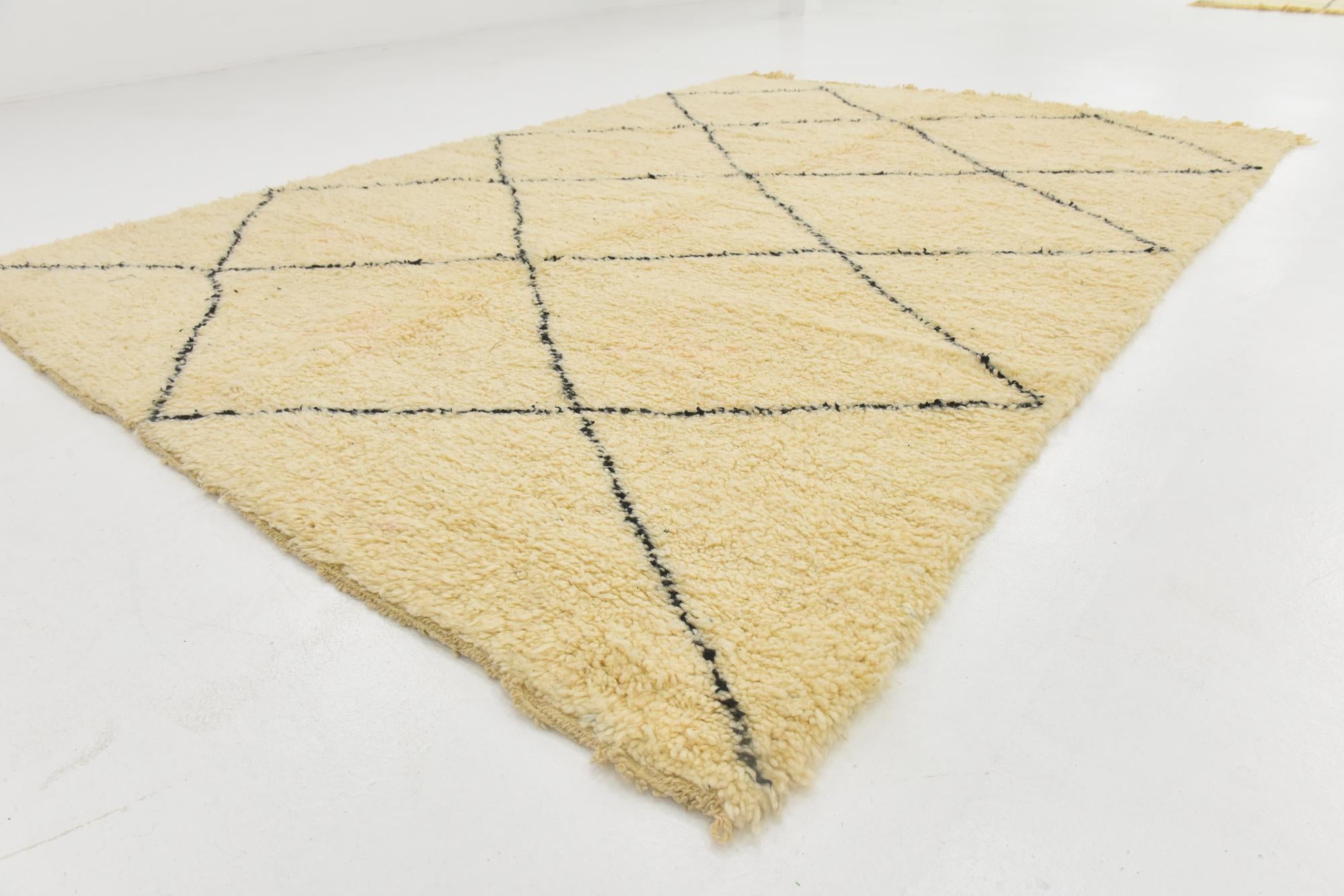 6' 6 x 9' 4 Hand Knotted Moroccan Wool Rug