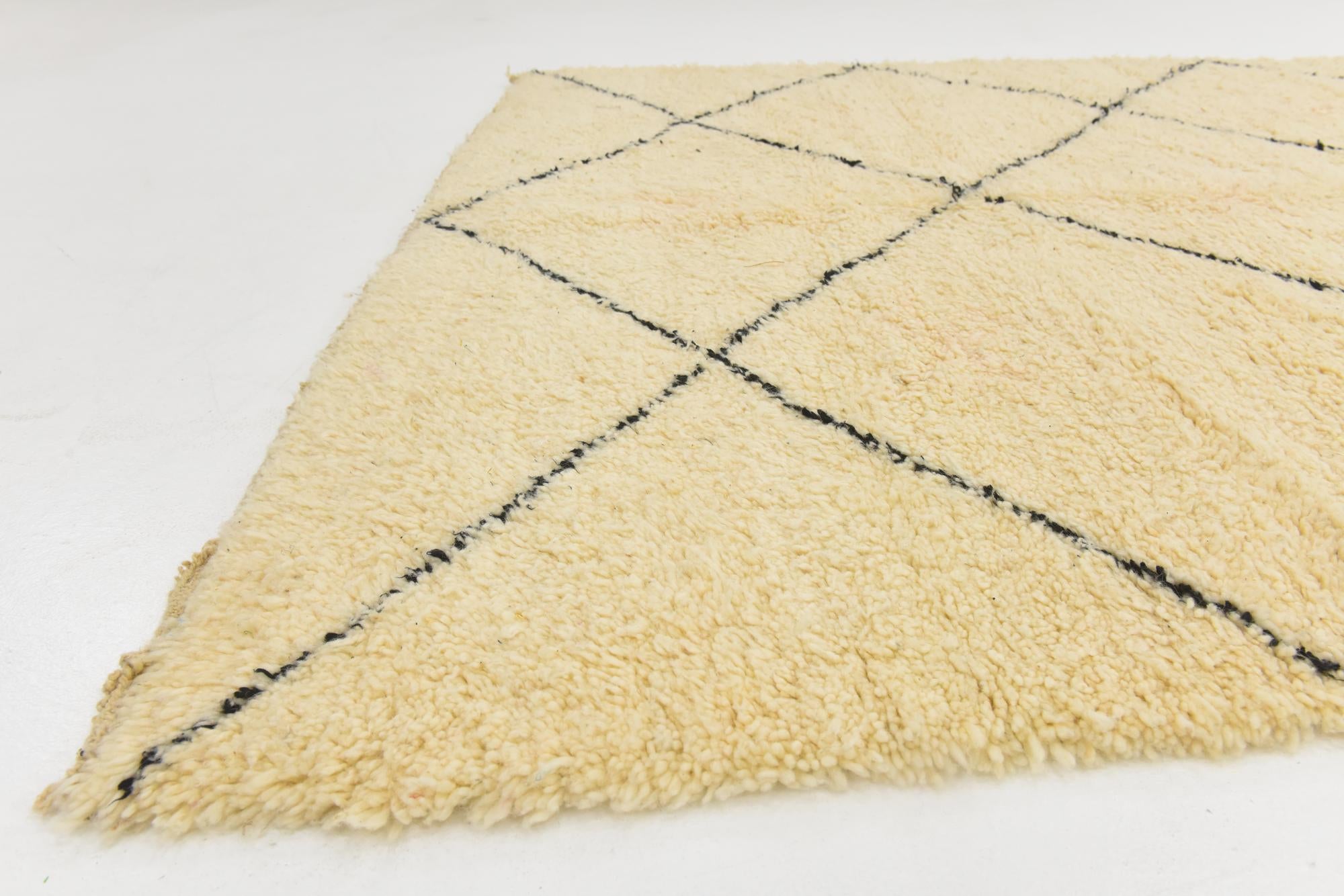 6' 6 x 9' 4 Hand Knotted Moroccan Wool Rug