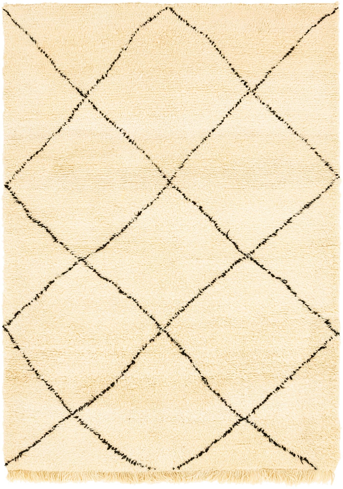 5' 9 x 8' 2 Hand Knotted Moroccan Wool Rug
