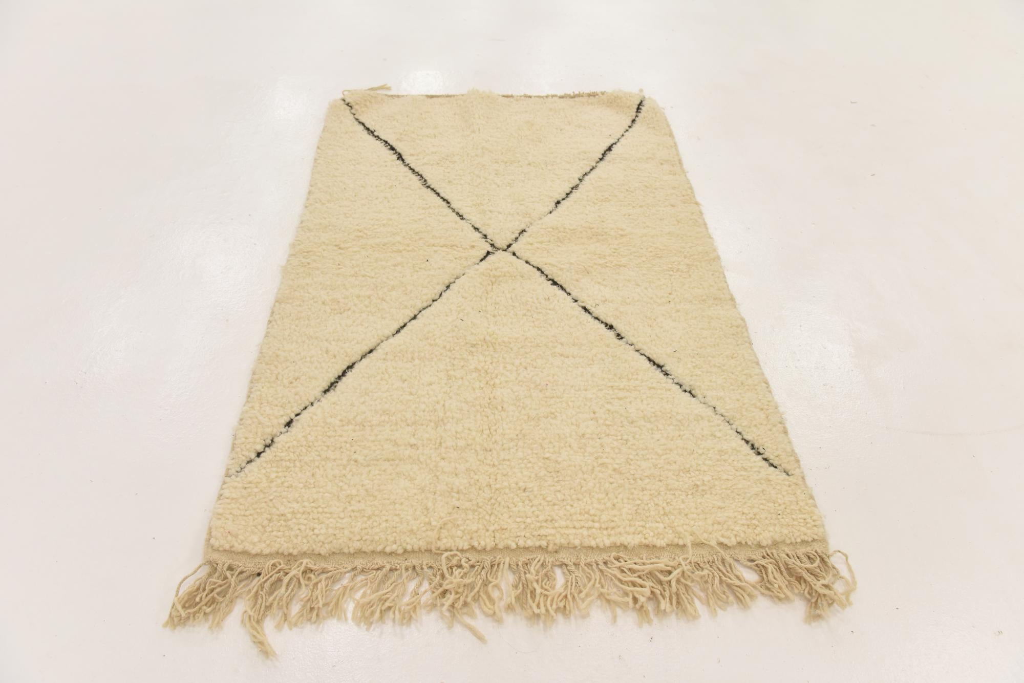 3' 3 x 5' 1 Hand Knotted Moroccan Wool Rug
