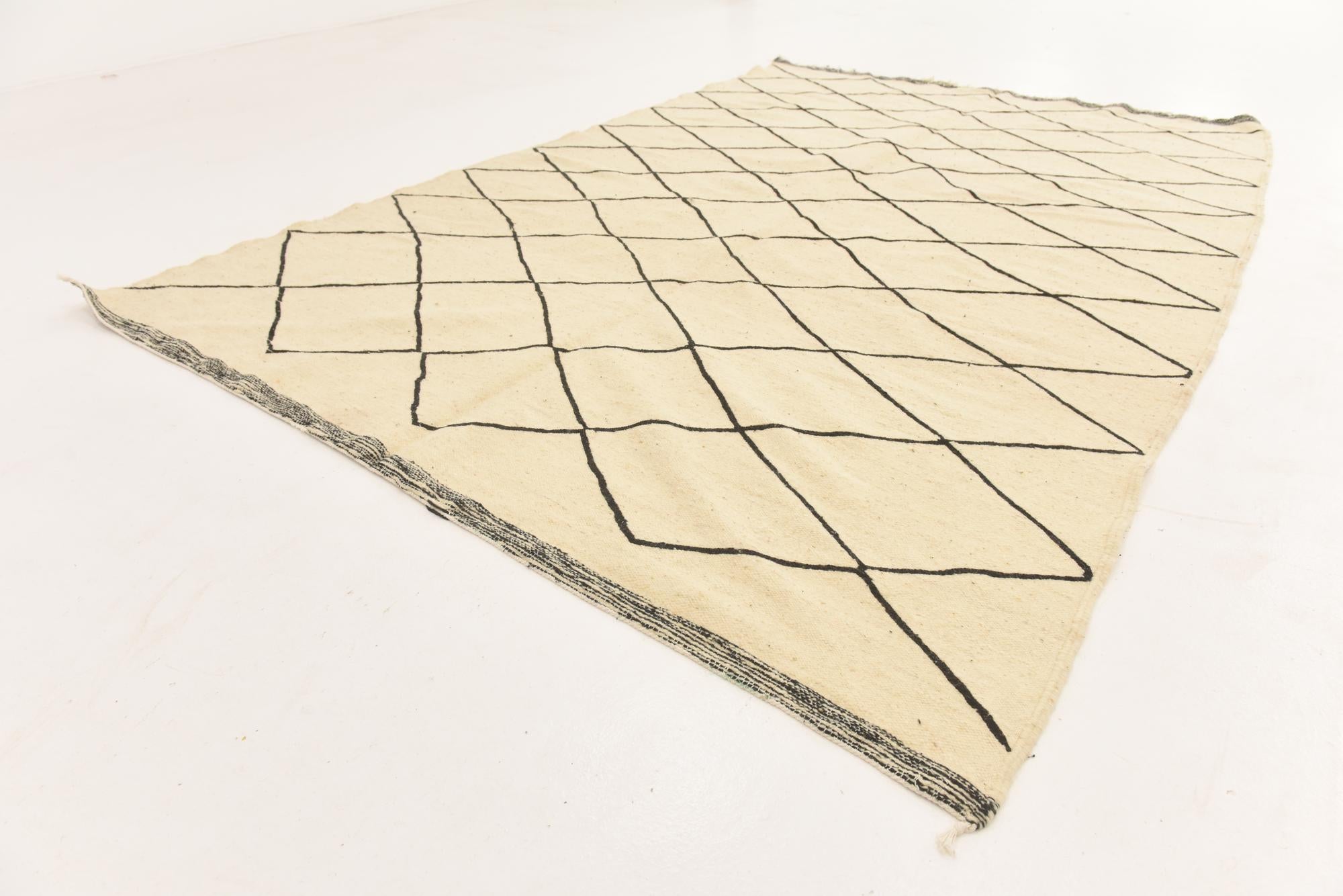 6' 8 x 10' 3 Hand Knotted Moroccan Wool Rug