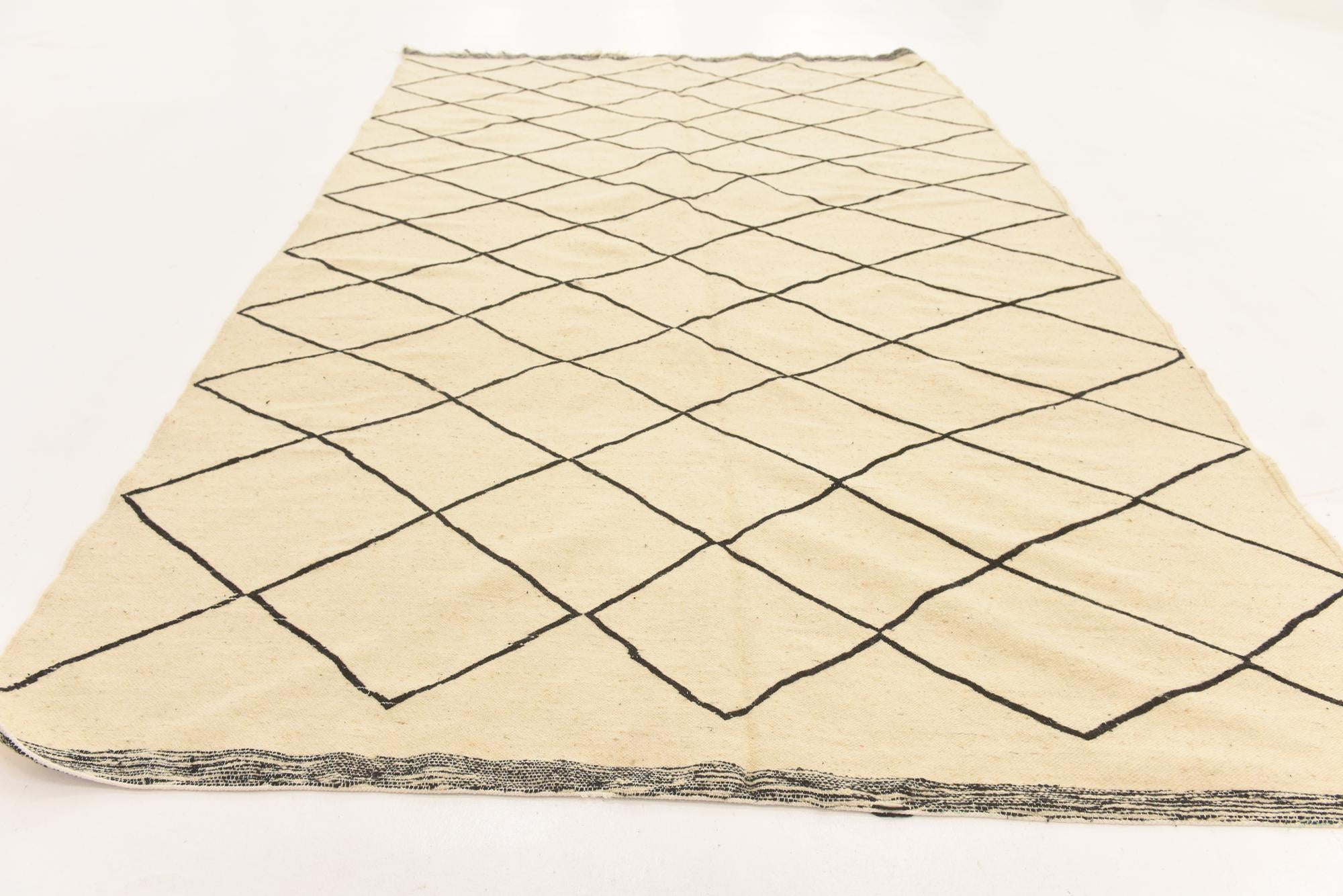 6' 8 x 10' 3 Hand Knotted Moroccan Wool Rug