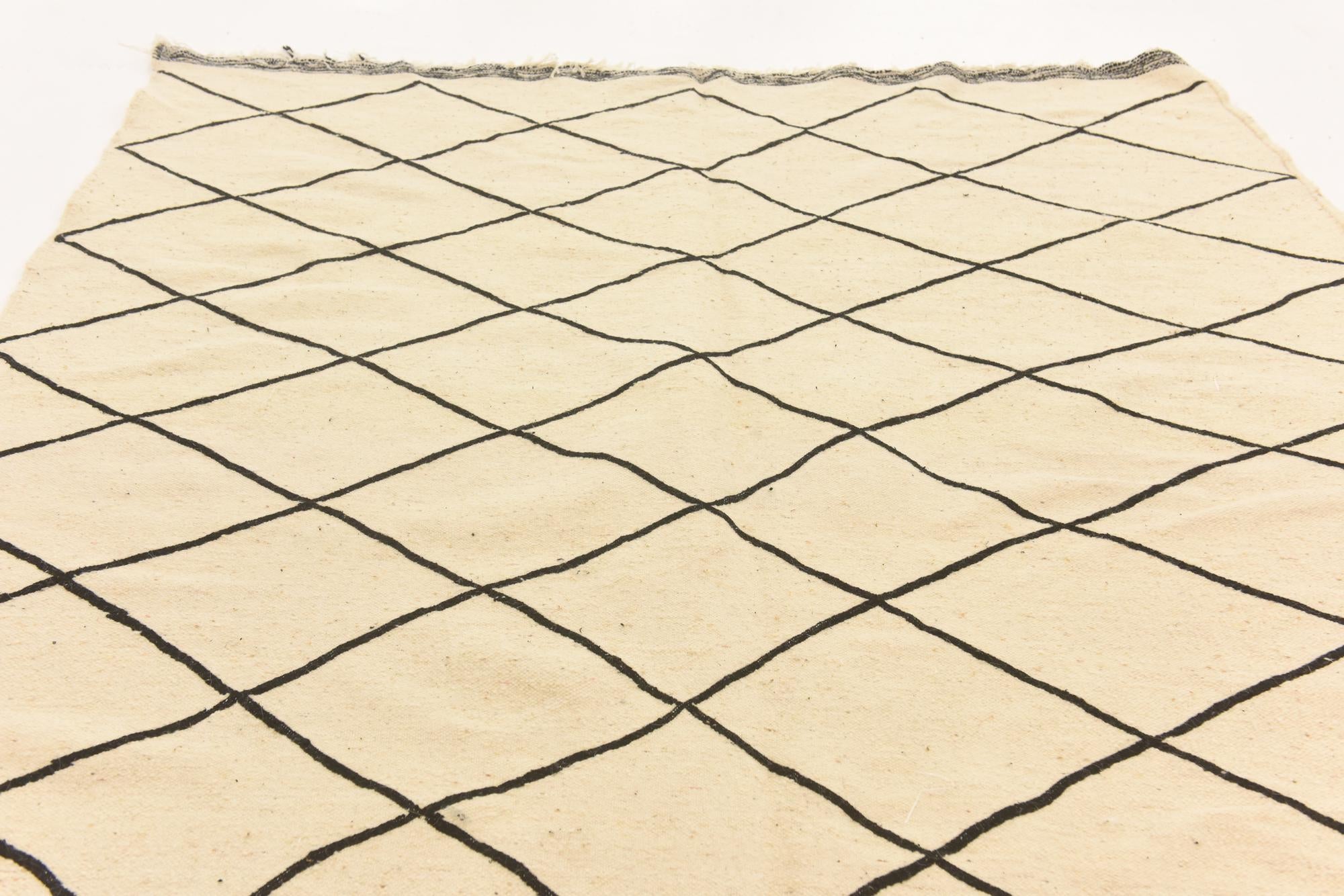 6' 8 x 10' 3 Hand Knotted Moroccan Wool Rug