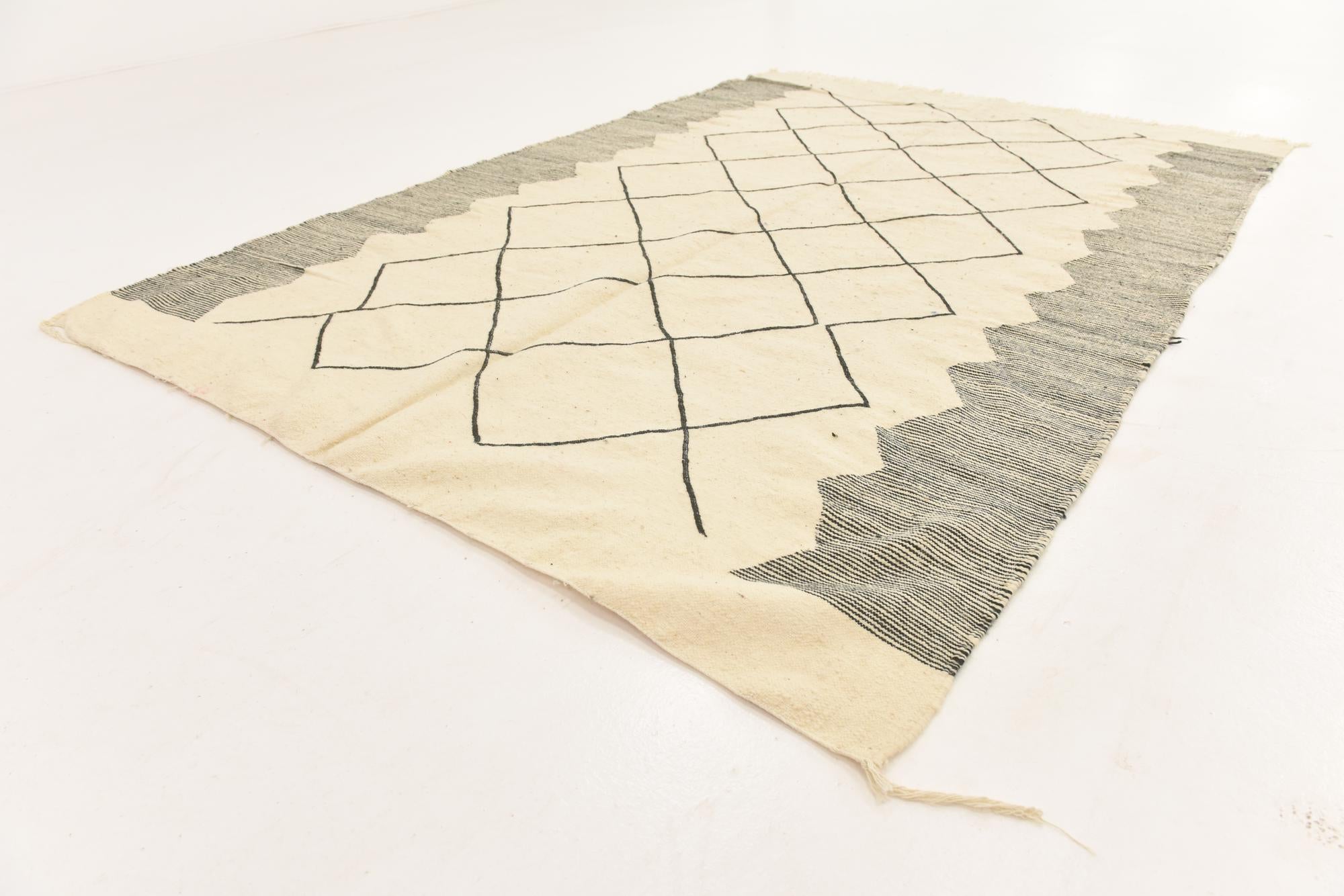 6' 4 x 9' 2 Hand Knotted Moroccan Wool Rug