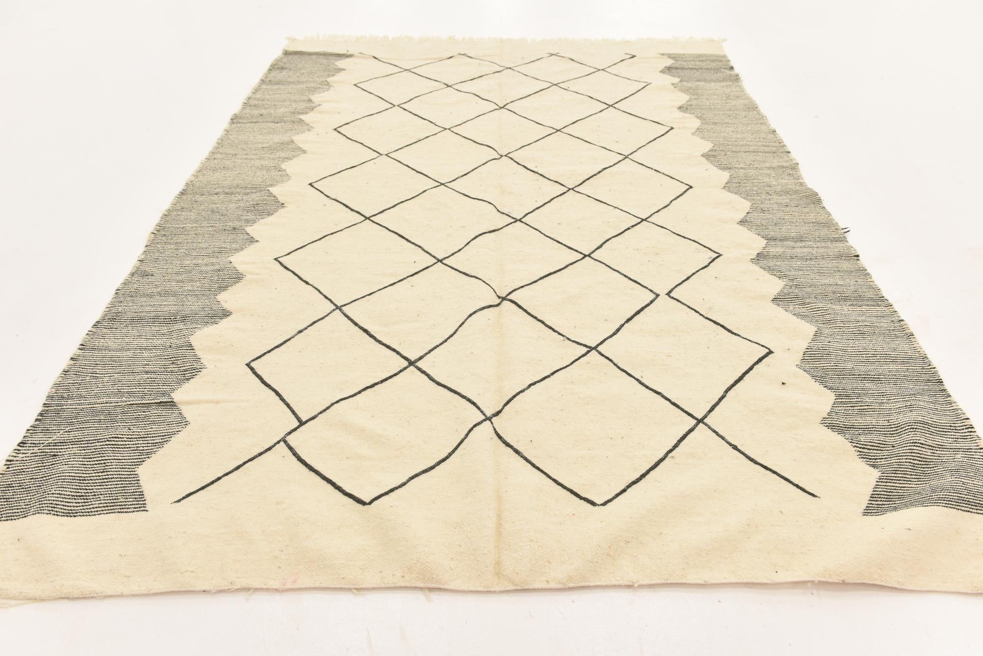 6' 4 x 9' 2 Hand Knotted Moroccan Wool Rug