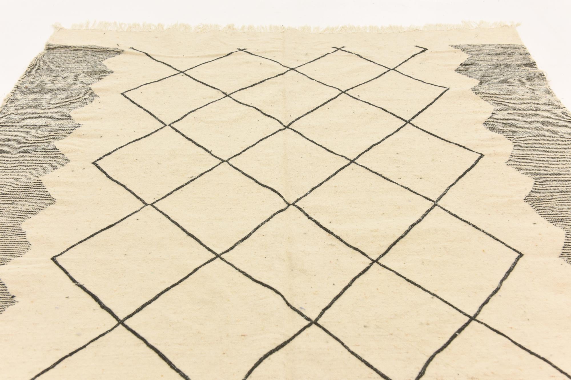 6' 4 x 9' 2 Hand Knotted Moroccan Wool Rug