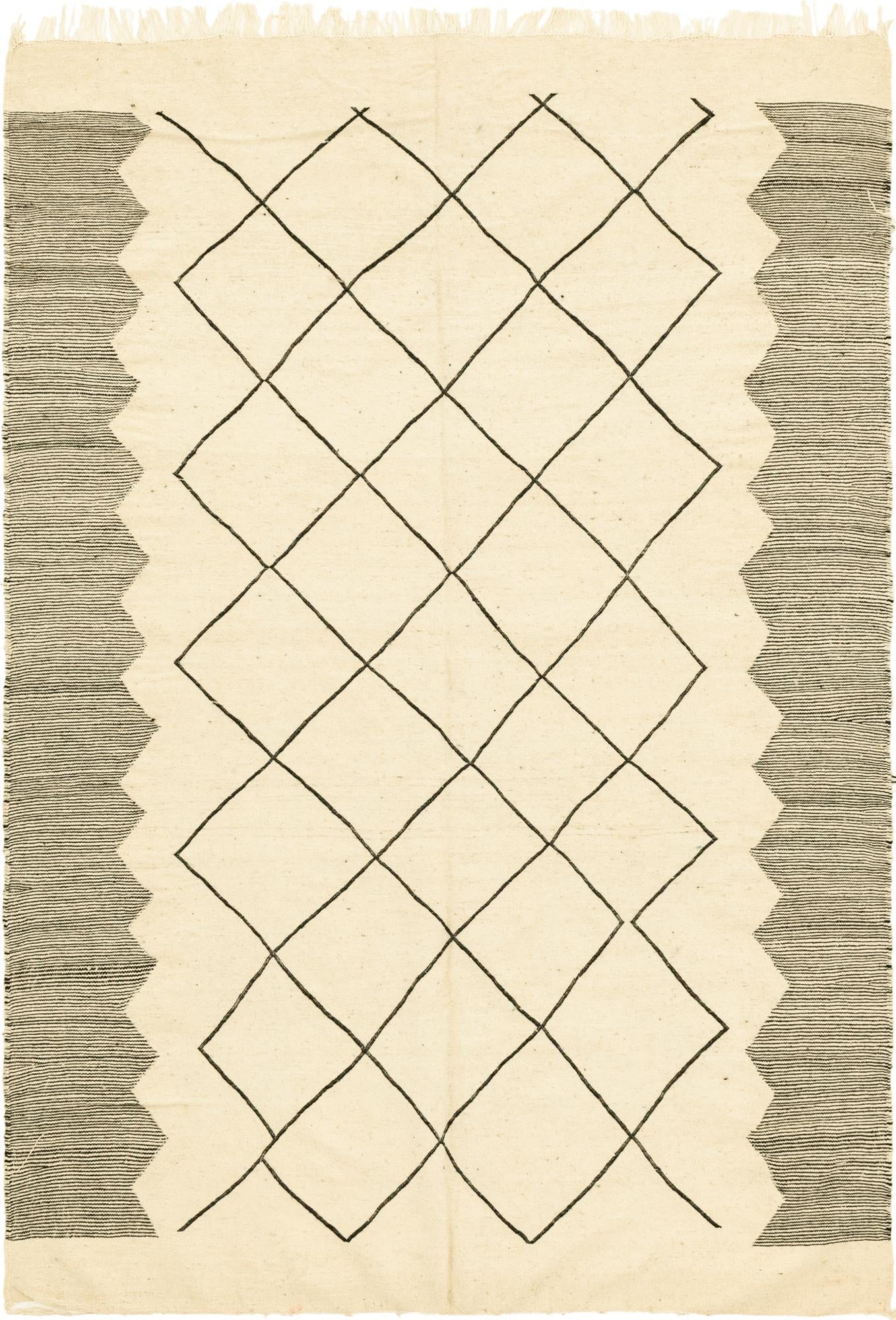 6' 4 x 9' 2 Hand Knotted Moroccan Wool Rug