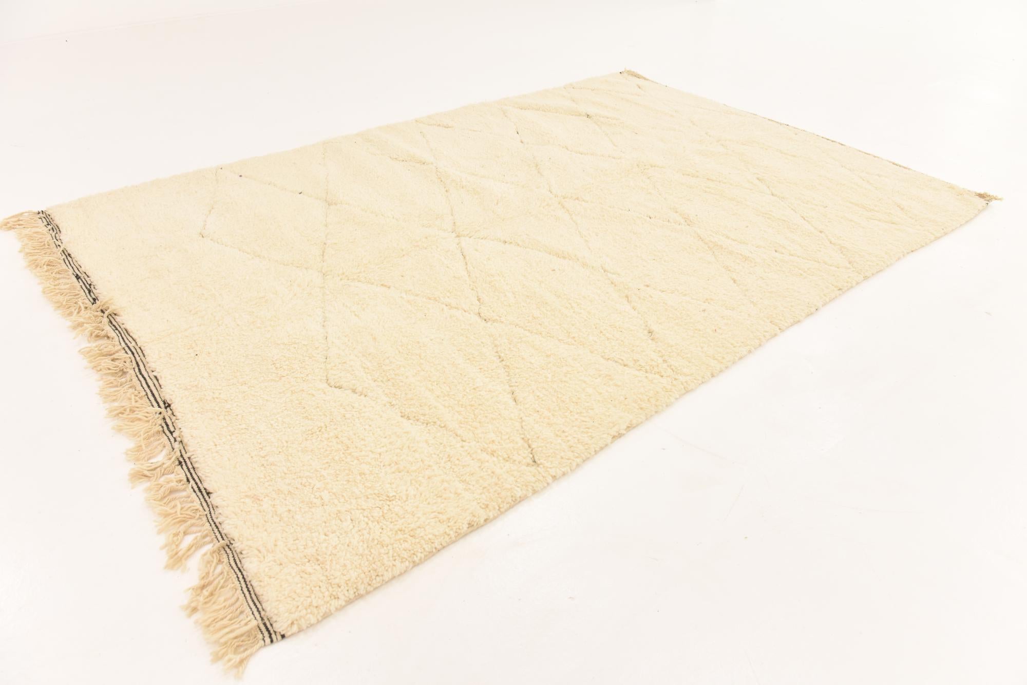 6' 7 x 9' 9 Hand Knotted Moroccan Wool Rug