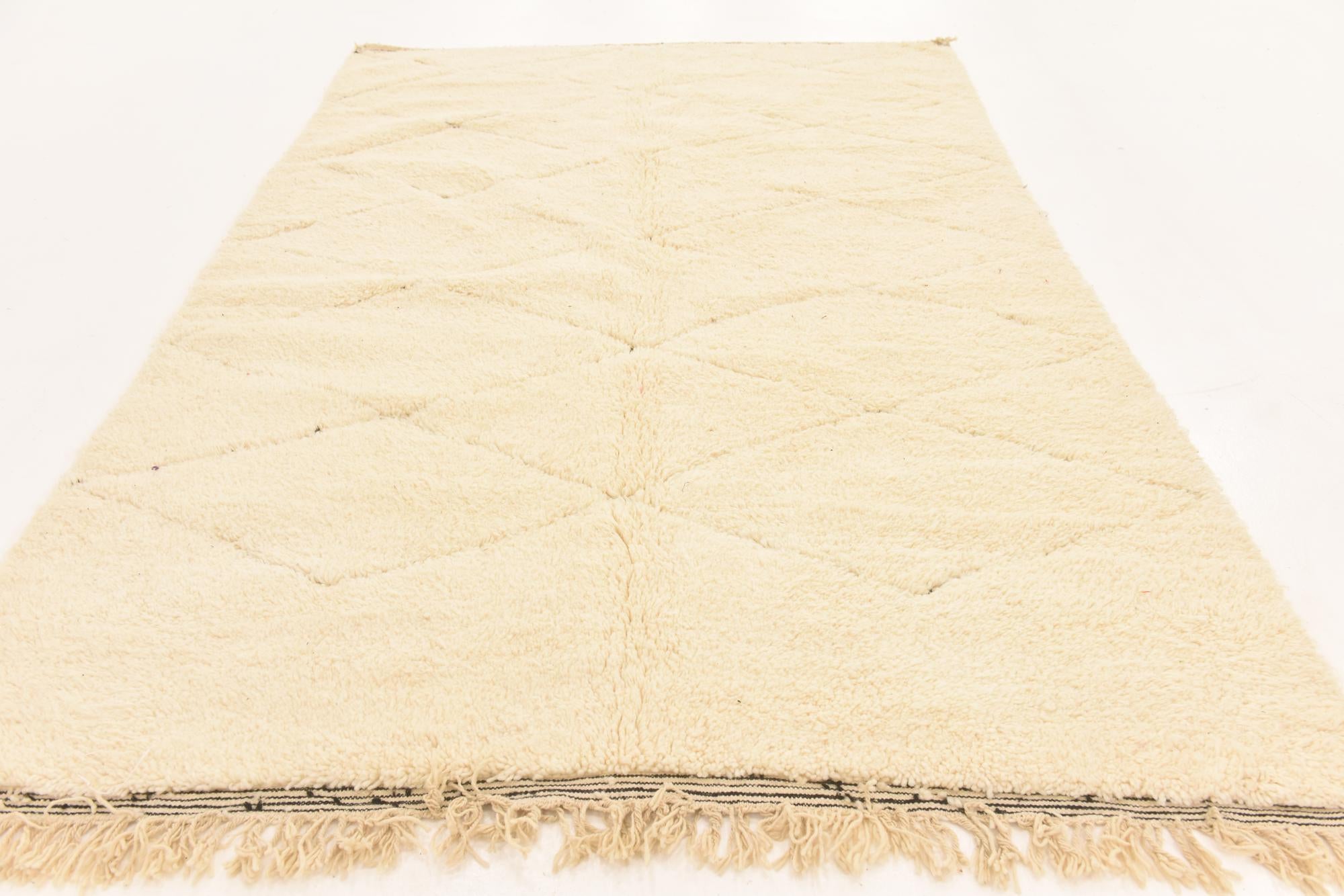 6' 7 x 9' 9 Hand Knotted Moroccan Wool Rug