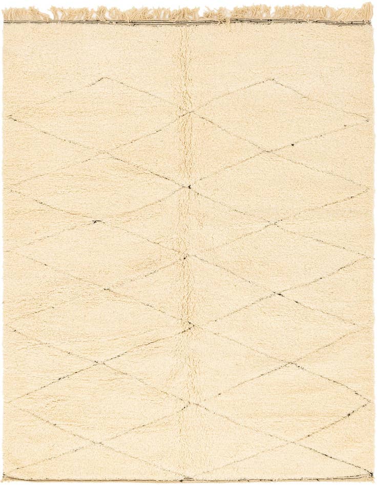 Detail image of 6' 7 x 9' 9 Hand Knotted Moroccan Wool Rug