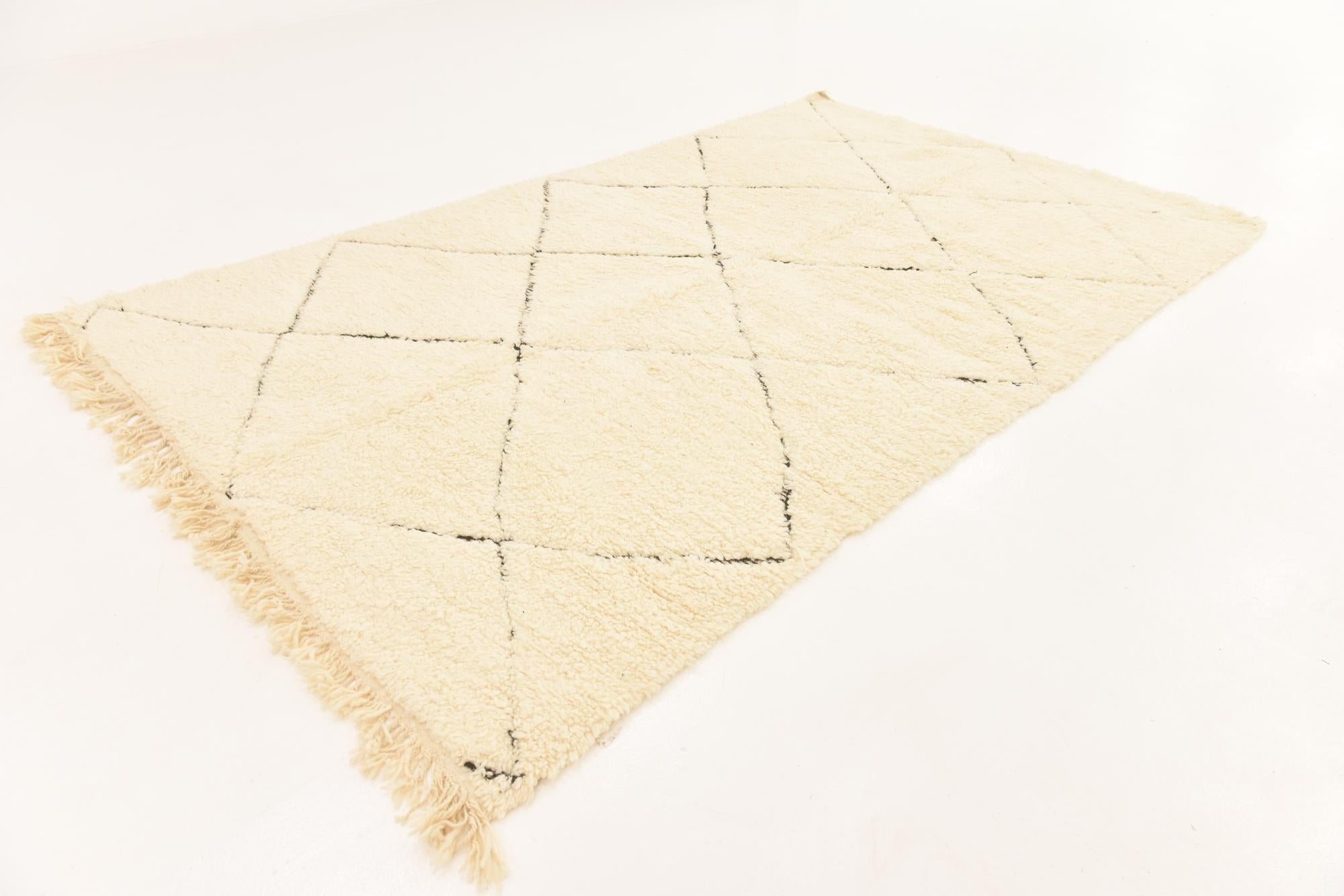 6' 3 x 10' 2 Hand Knotted Moroccan Wool Rug