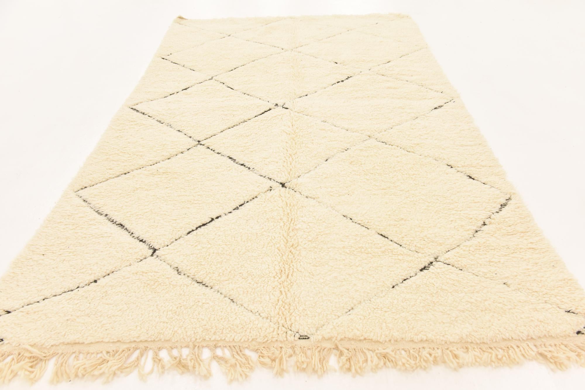 6' 3 x 10' 2 Hand Knotted Moroccan Wool Rug