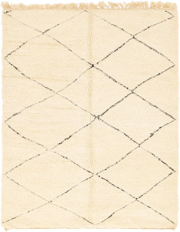 Detail image of 6' 3 x 10' 2 Hand Knotted Moroccan Wool Rug