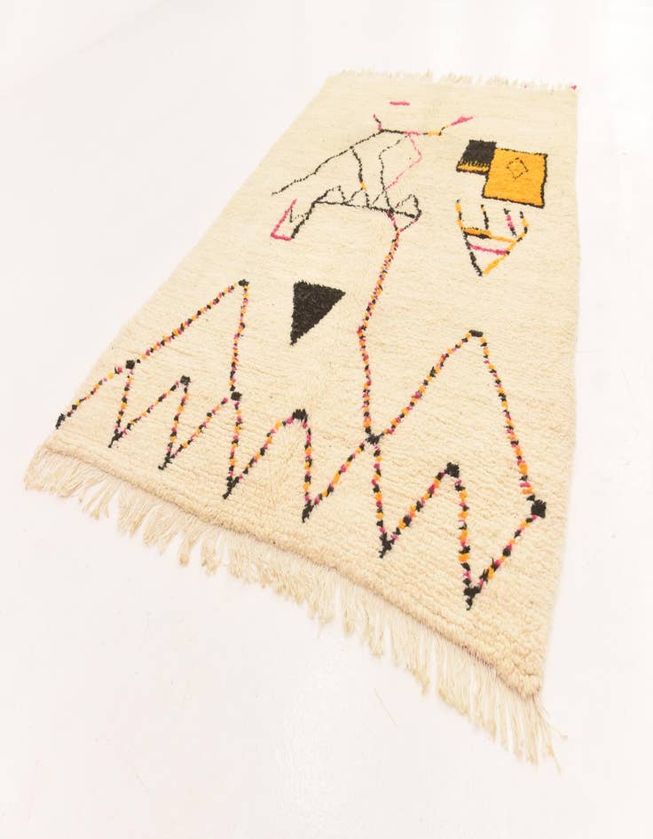 Detail image of 5' 3 x 8' 2 Hand Knotted Moroccan Wool Rug