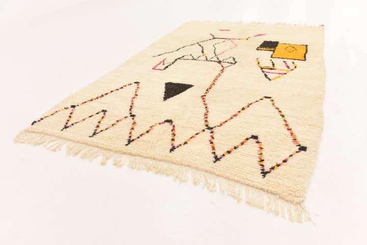 5' 3 x 8' 2 Hand Knotted Moroccan Wool Rug