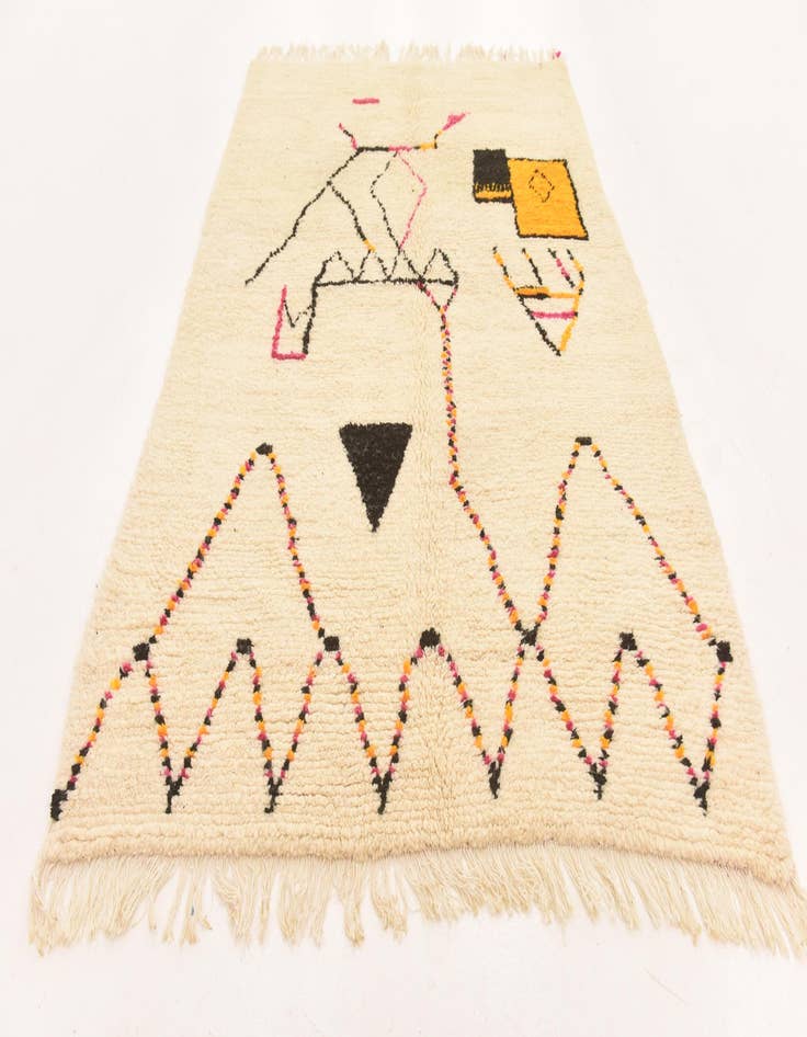 Detail image of 5' 3 x 8' 2 Hand Knotted Moroccan Wool Rug