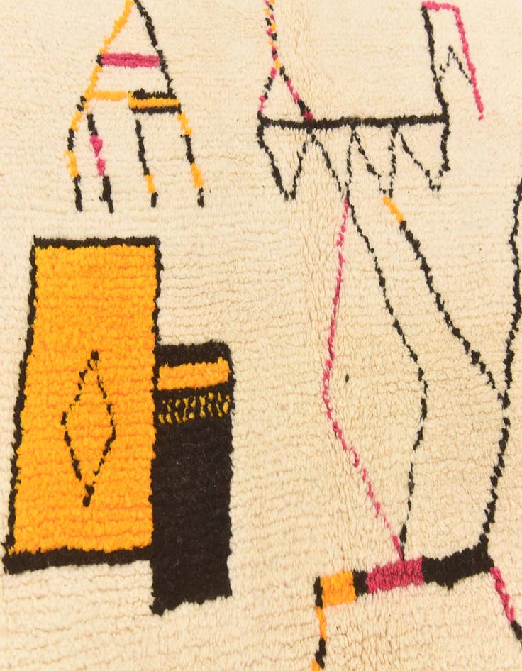 Detail image of 5' 3 x 8' 2 Hand Knotted Moroccan Wool Rug