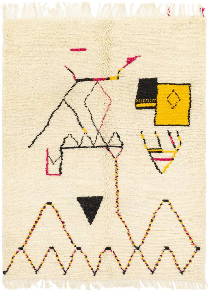 5' 3 x 8' 2 Hand Knotted Moroccan Wool Rug