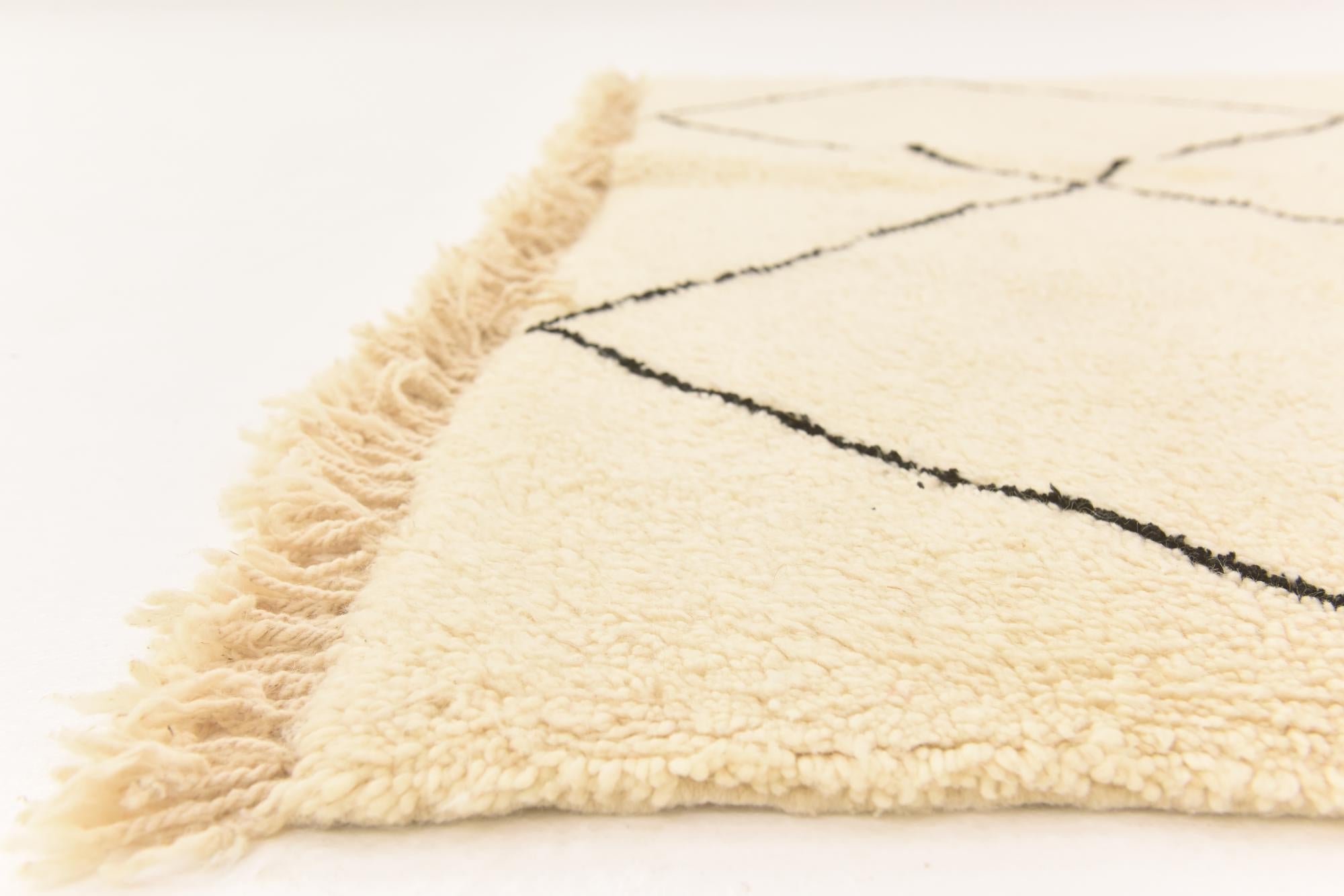 6' 2 x 10' 3 Hand Knotted Moroccan Wool Rug