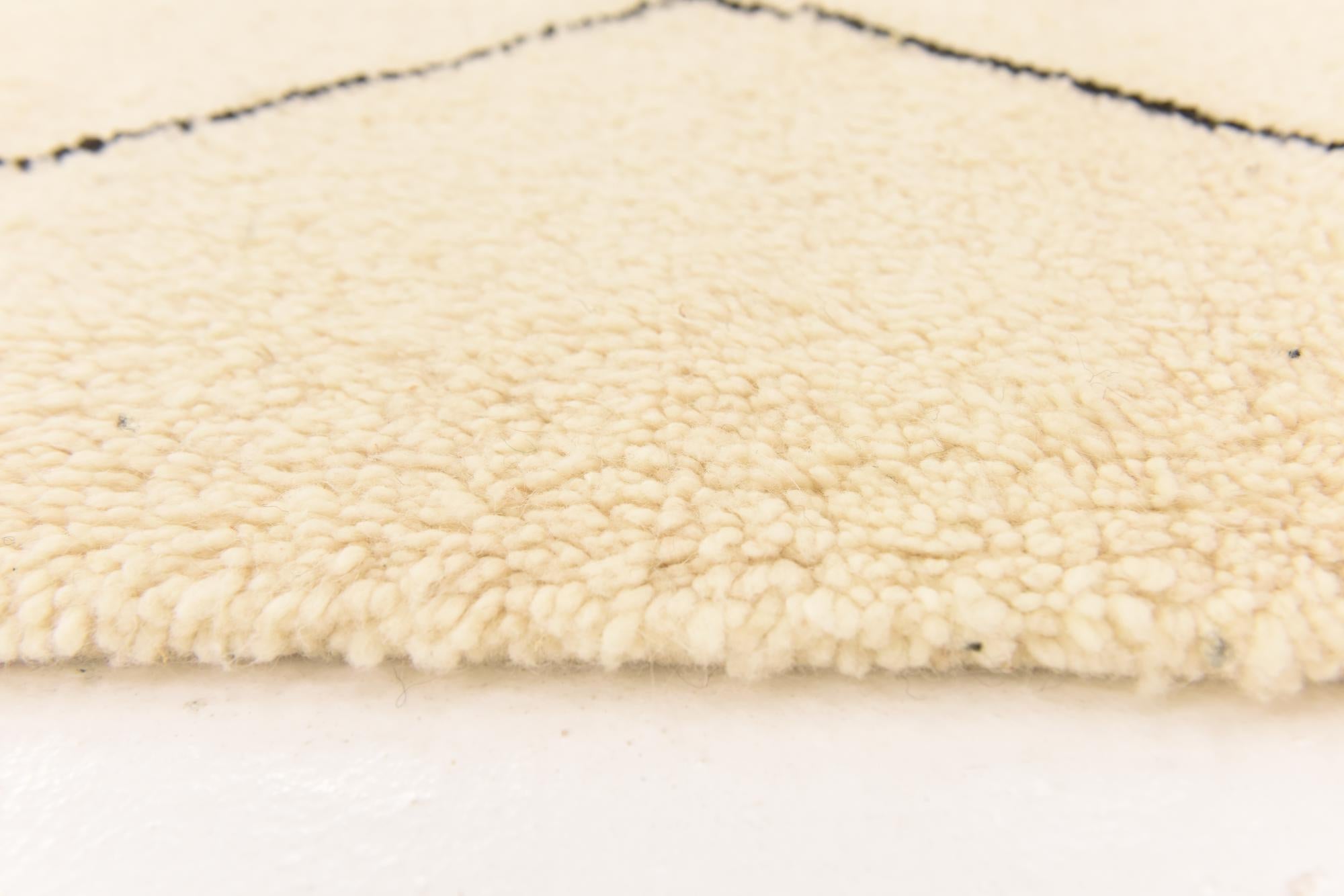 6' 2 x 10' 3 Hand Knotted Moroccan Wool Rug