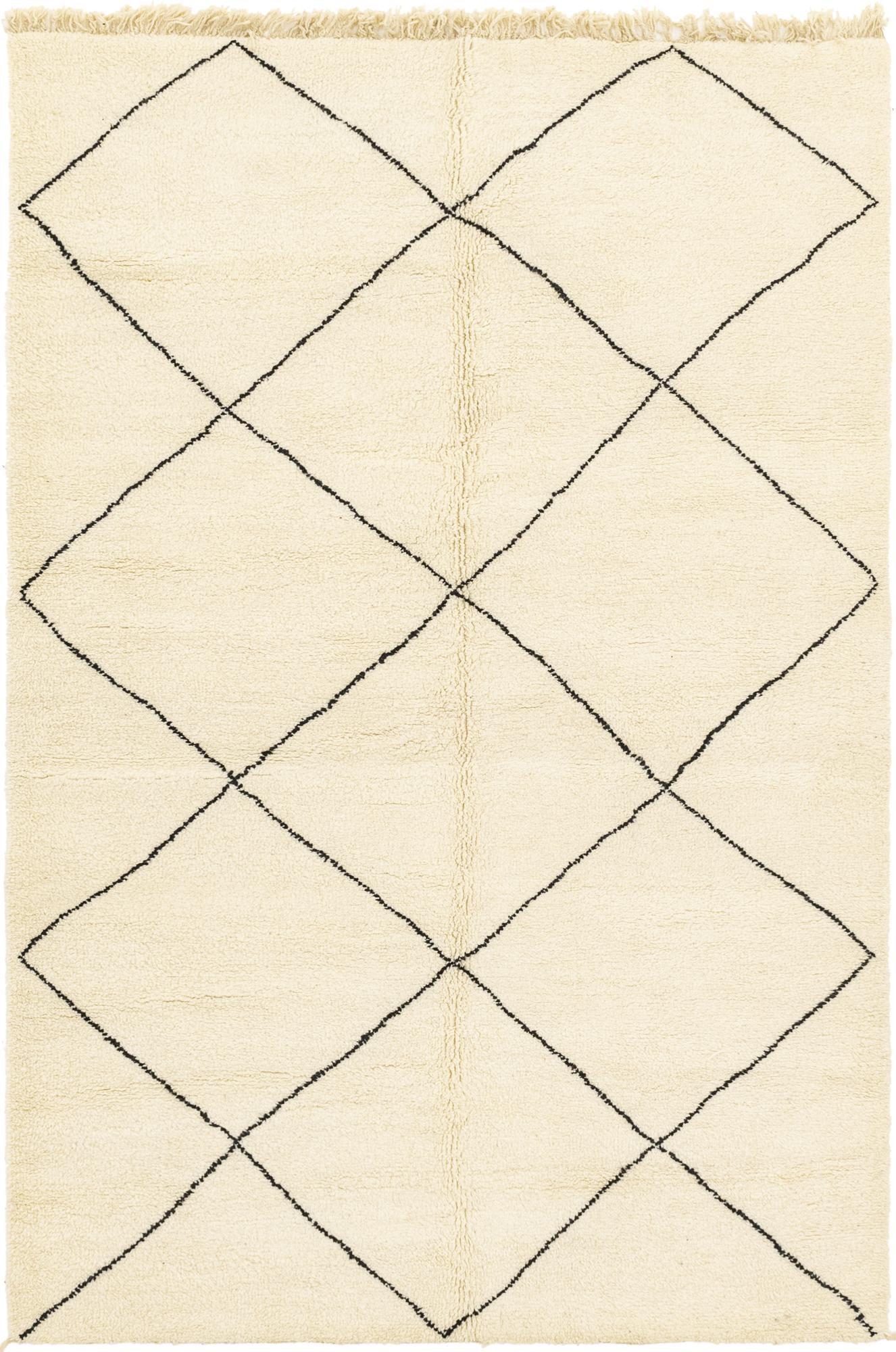 6' 2 x 10' 3 Hand Knotted Moroccan Wool Rug