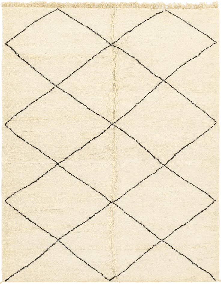 Detail image of 6' 2 x 10' 3 Hand Knotted Moroccan Wool Rug