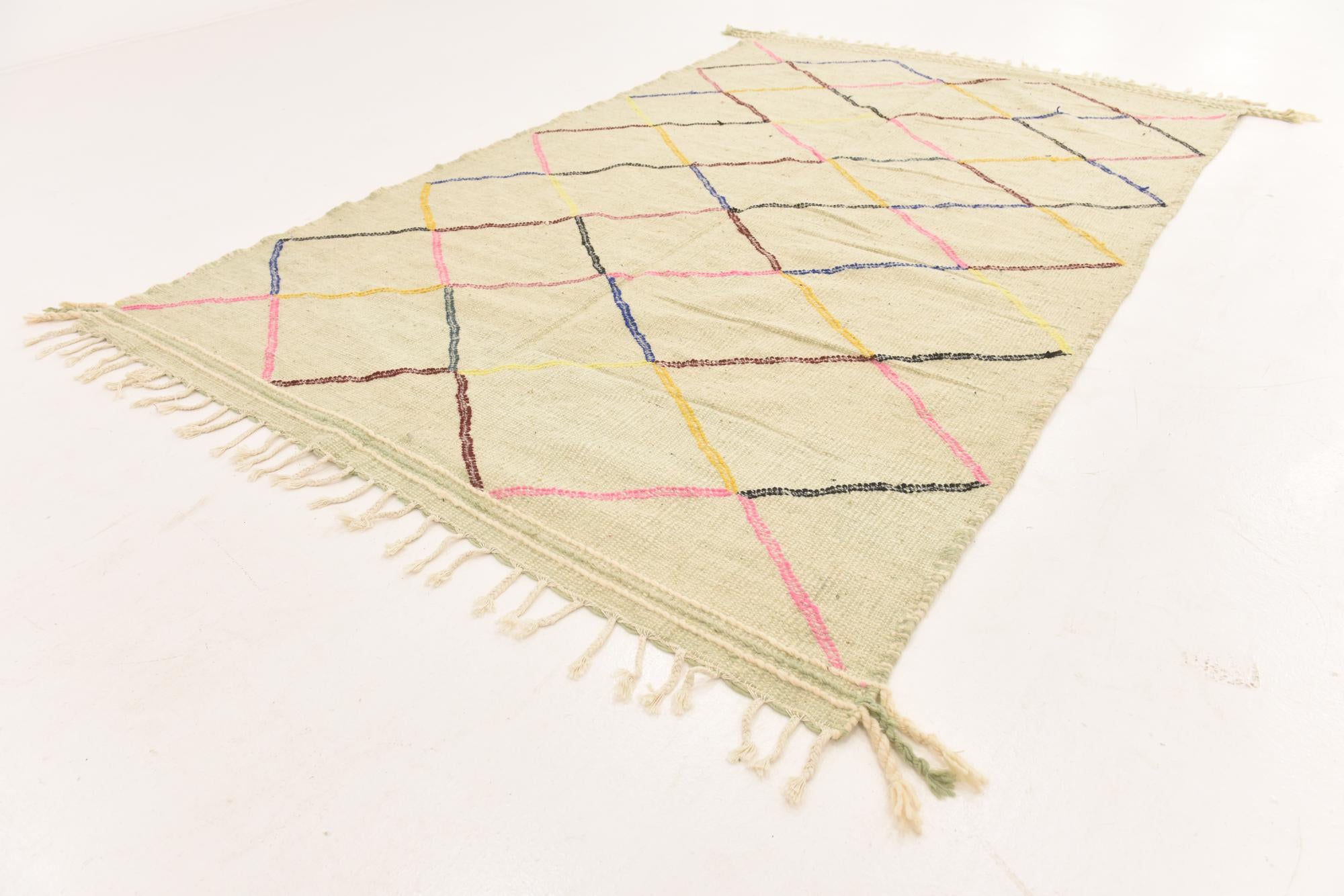 6' 3 x 10' Hand Knotted Moroccan Wool Rug