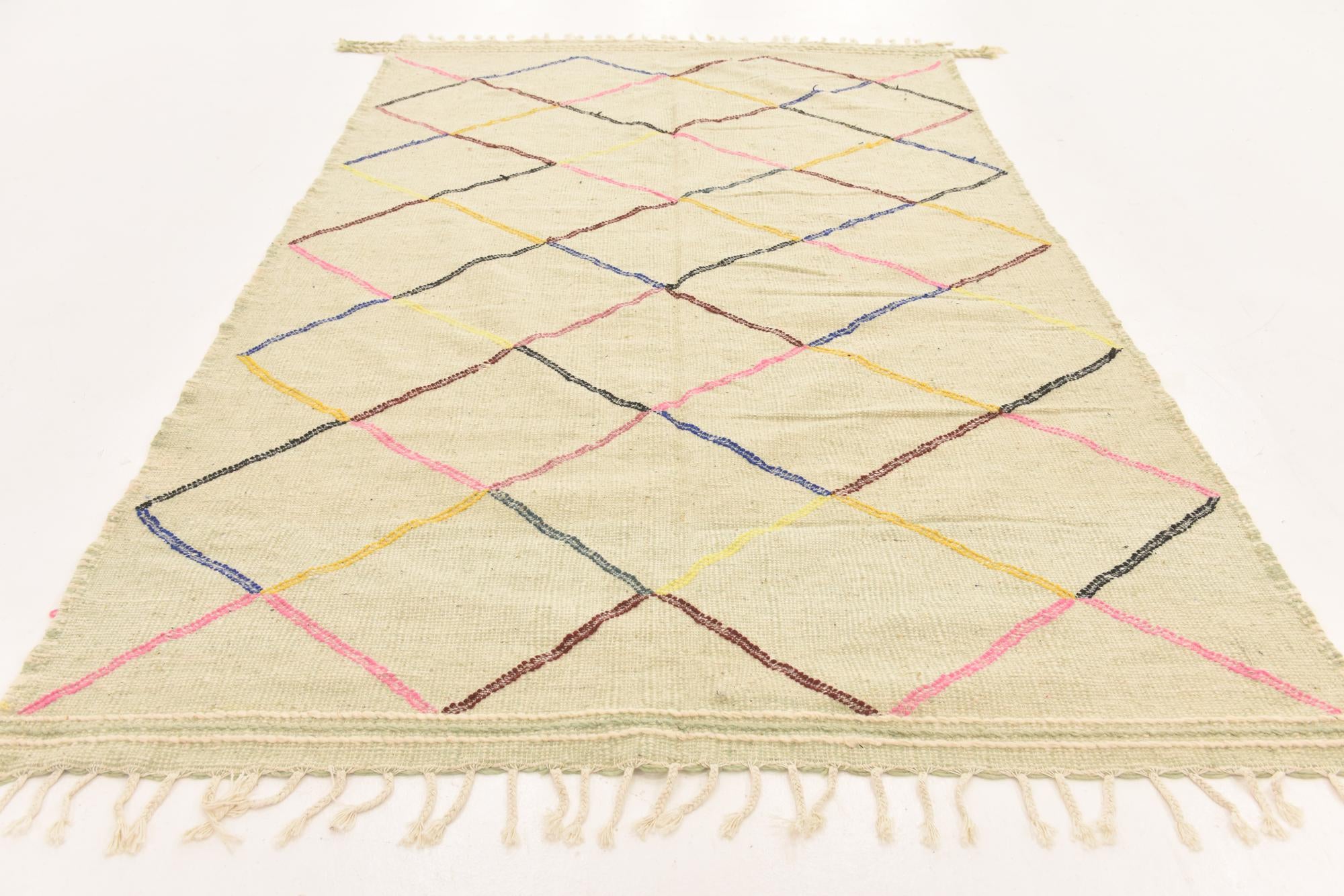 6' 3 x 10' Hand Knotted Moroccan Wool Rug