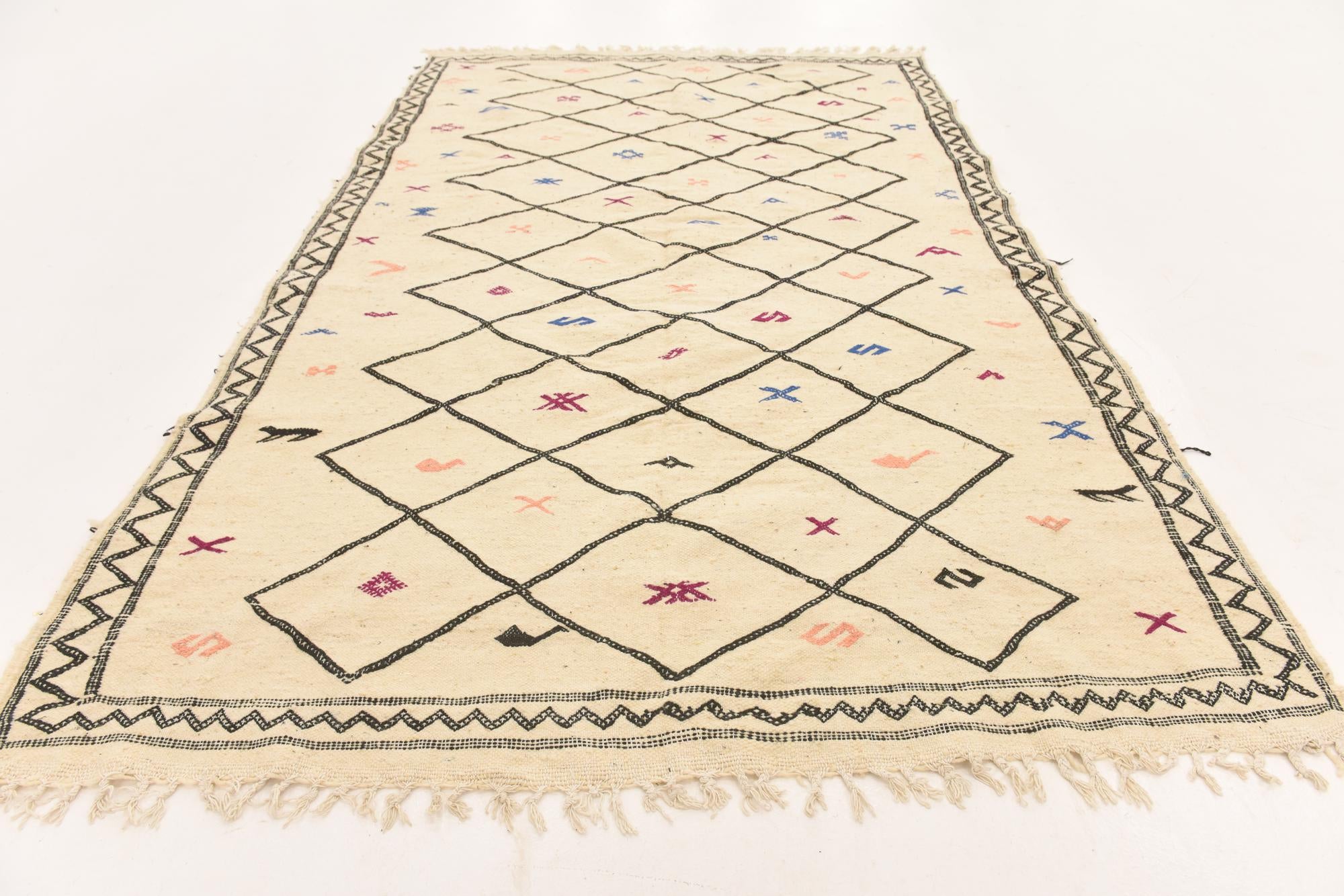 6' 3 x 9' 10 Hand Knotted Moroccan Wool Rug
