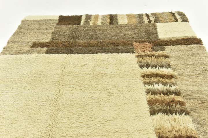 6' 7 x 8' 2 Hand Knotted Moroccan Wool Rug