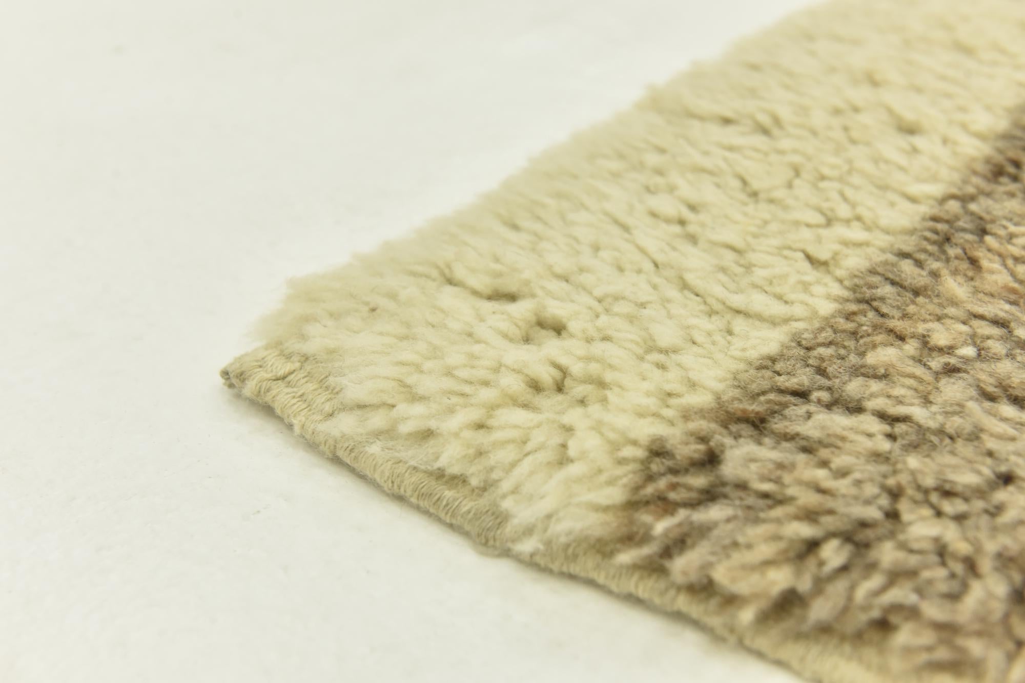6' 7 x 8' 2 Hand Knotted Moroccan Wool Rug