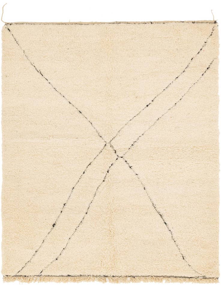 Detail image of 5' 4 x 8' 4 Hand Knotted Moroccan Wool Rug
