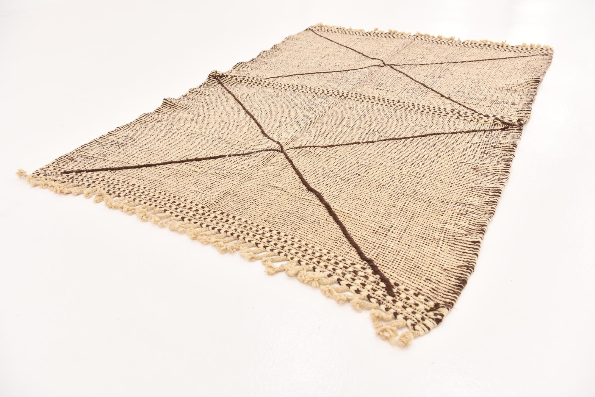 4' 11 x 7' Hand Knotted Moroccan Wool Rug
