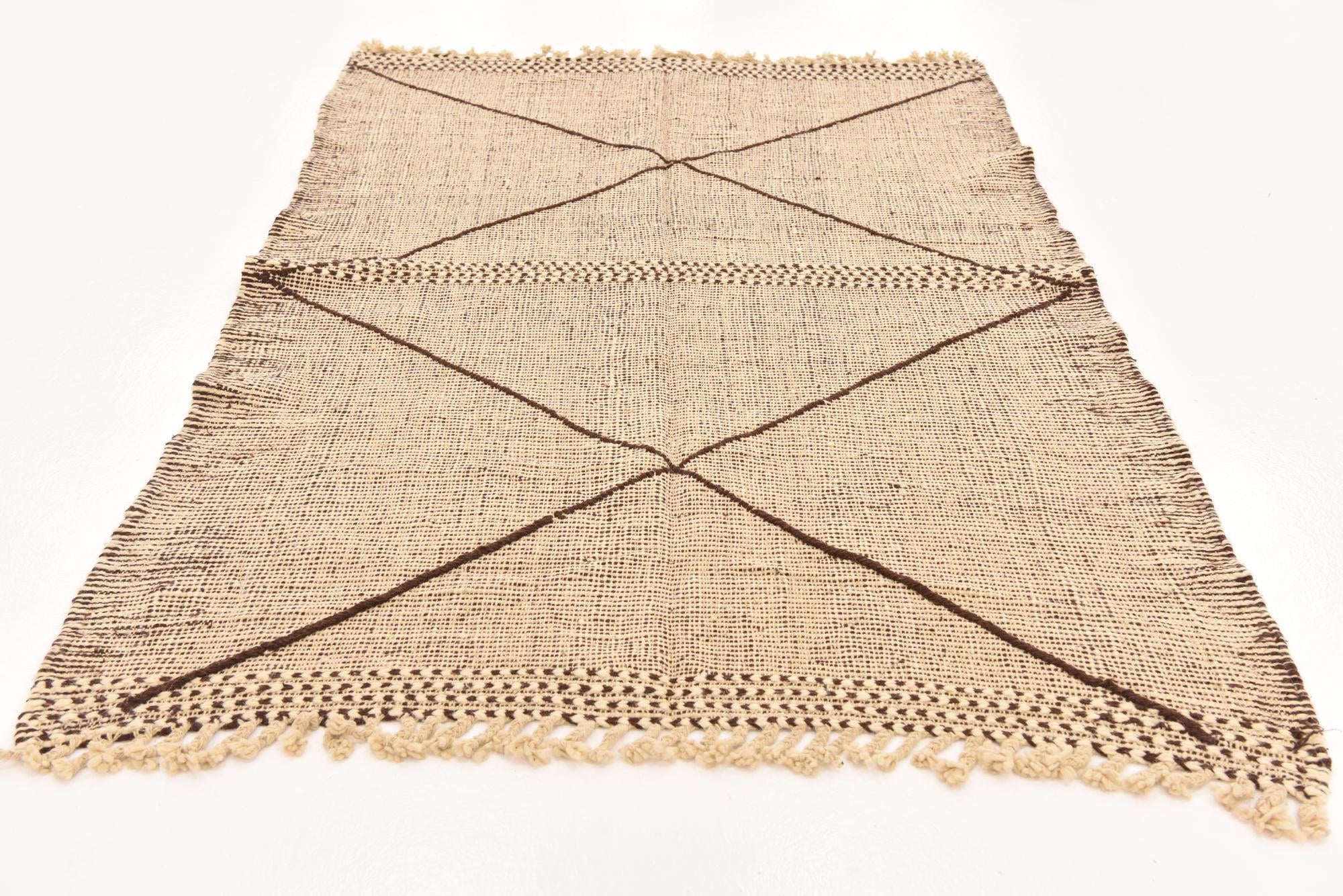 4' 11 x 7' Hand Knotted Moroccan Wool Rug