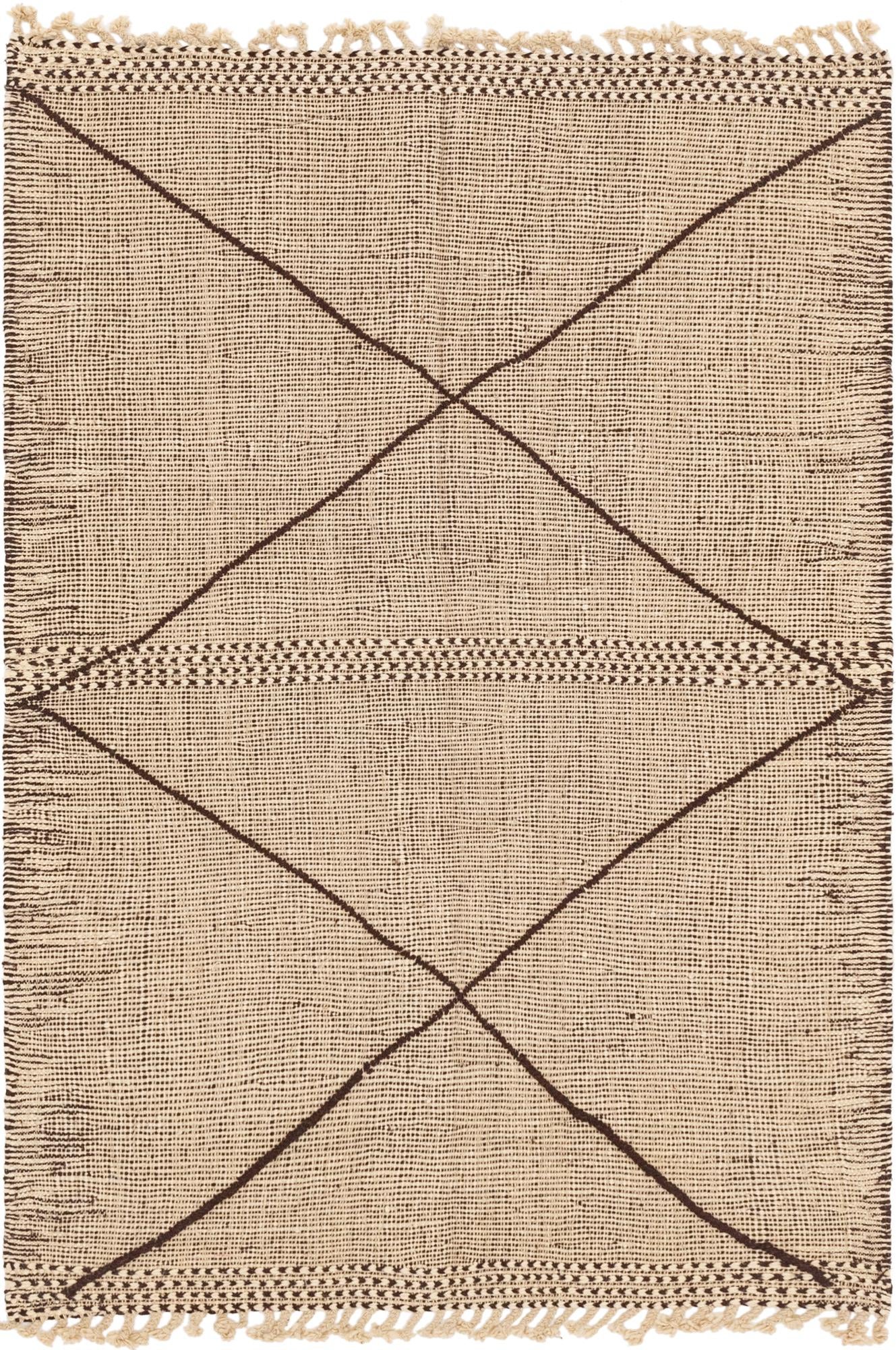 4' 11 x 7' Hand Knotted Moroccan Wool Rug