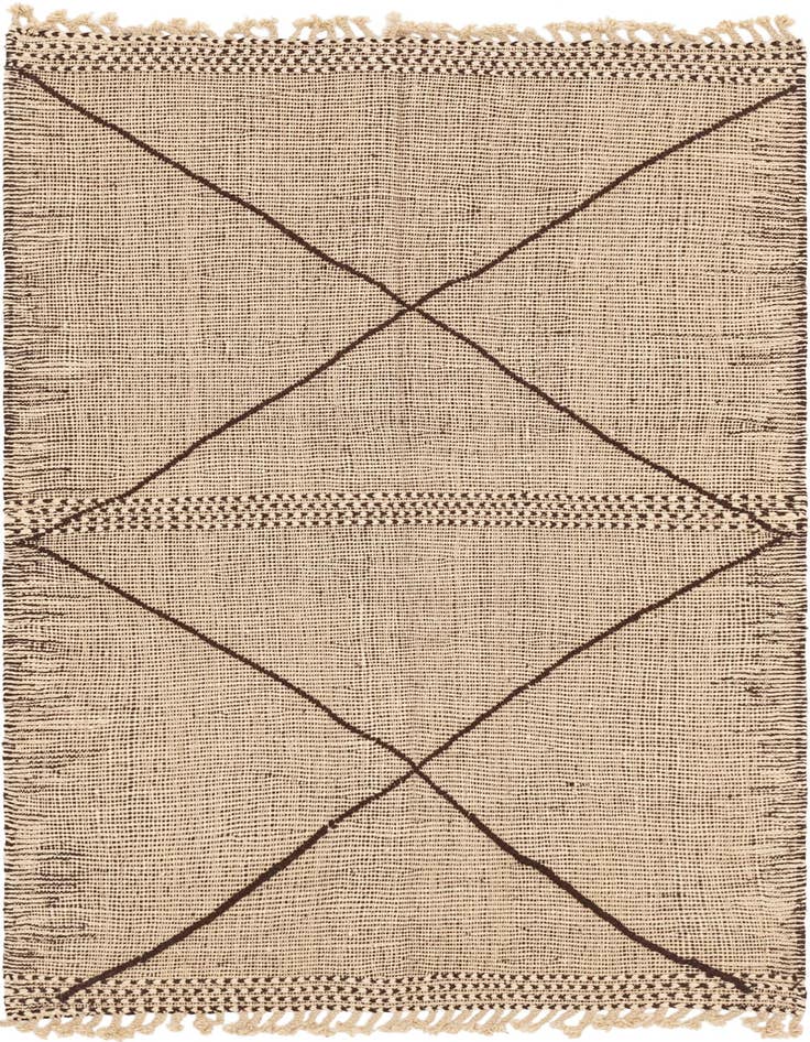 Detail image of 4' 11 x 7' Hand Knotted Moroccan Wool Rug