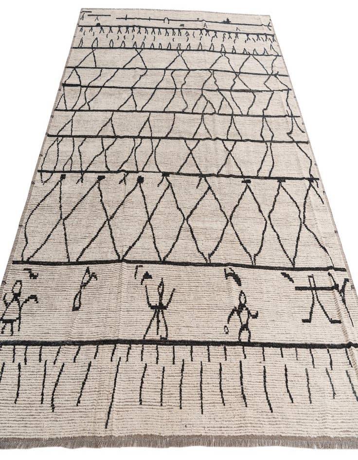 Detail image of 9' 3 x 11' 8  Hand Knotted Moroccan Wool Rug