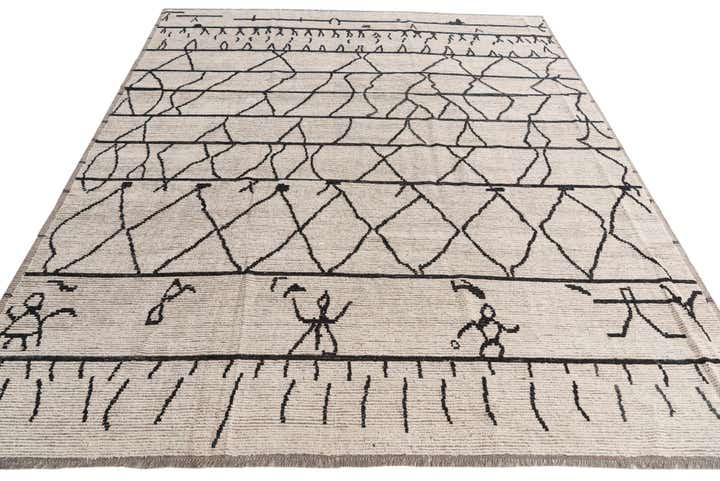 9' 3 x 11' 8 Hand Knotted Moroccan Wool Rug