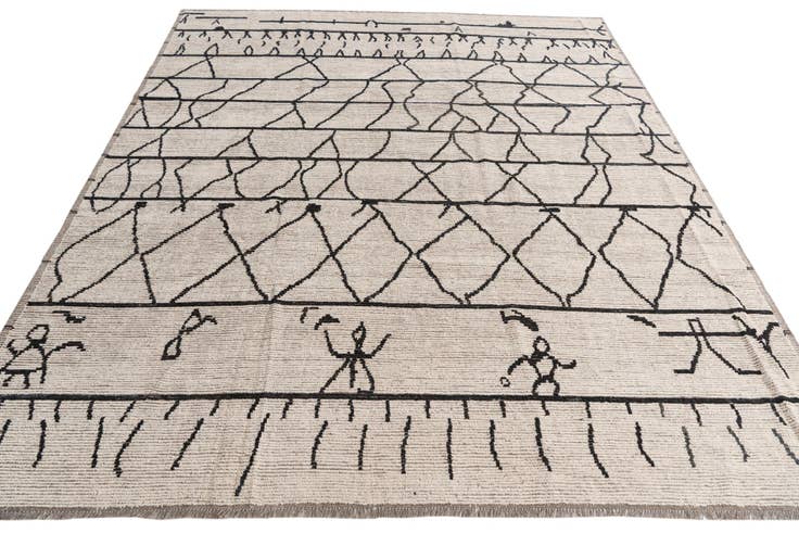 Detail image of 9' 3 x 11' 8 Hand Knotted Moroccan Wool Rug