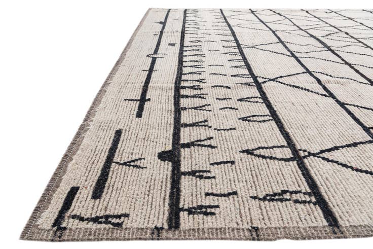 Detail image of 9' 3 x 11' 8 Hand Knotted Moroccan Wool Rug
