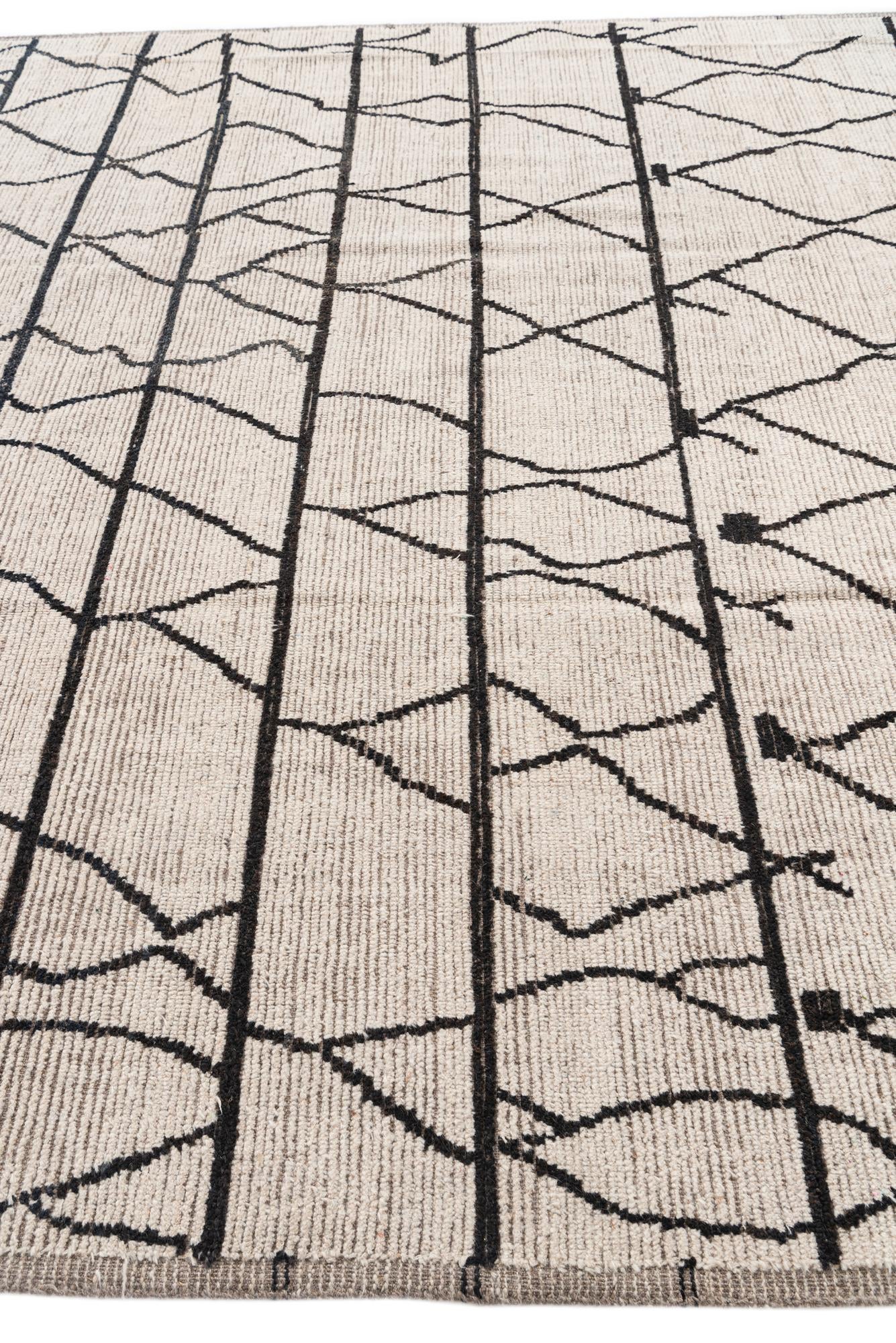 9' 3 x 11' 8 Hand Knotted Moroccan Wool Rug
