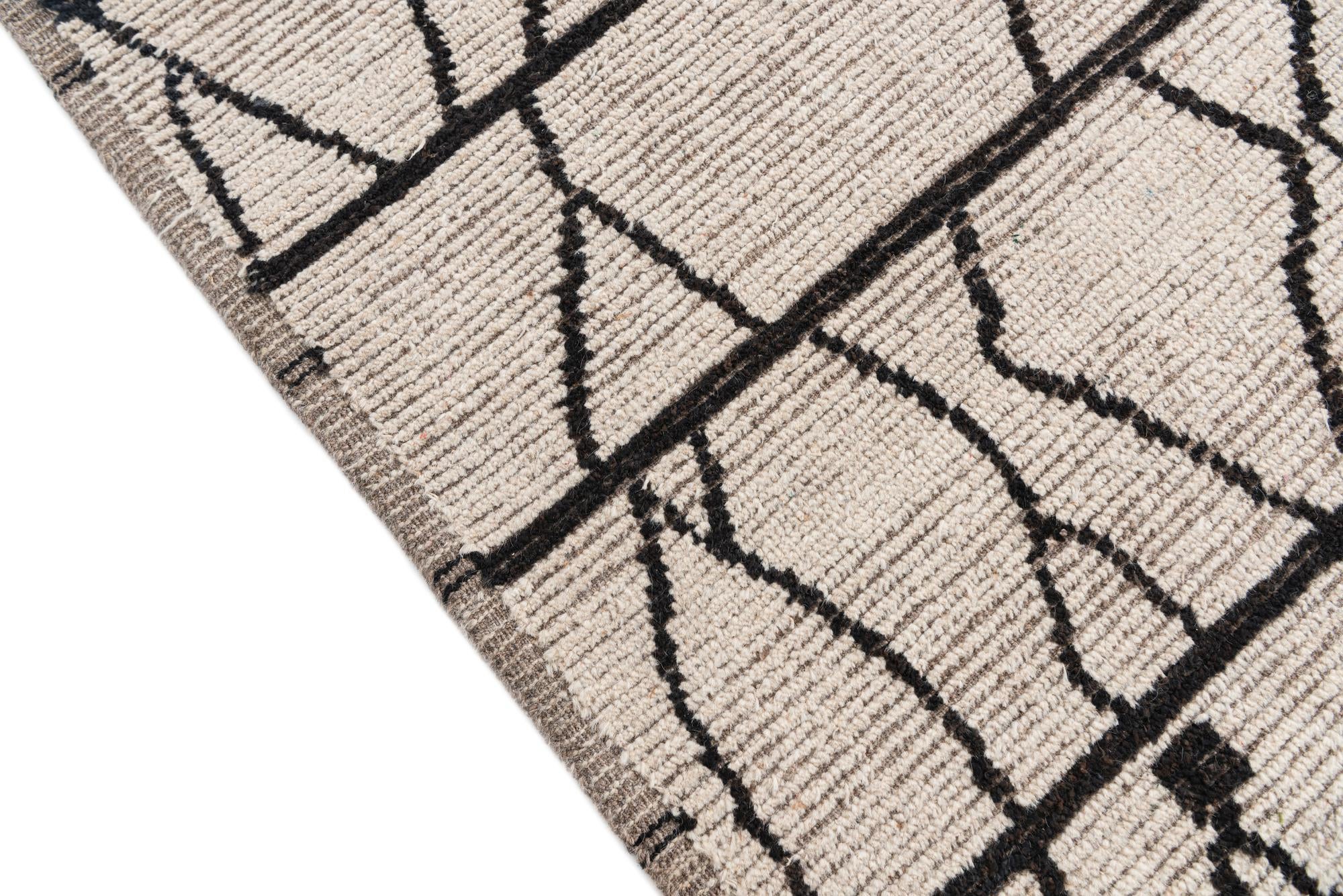 9' 3 x 11' 8 Hand Knotted Moroccan Wool Rug