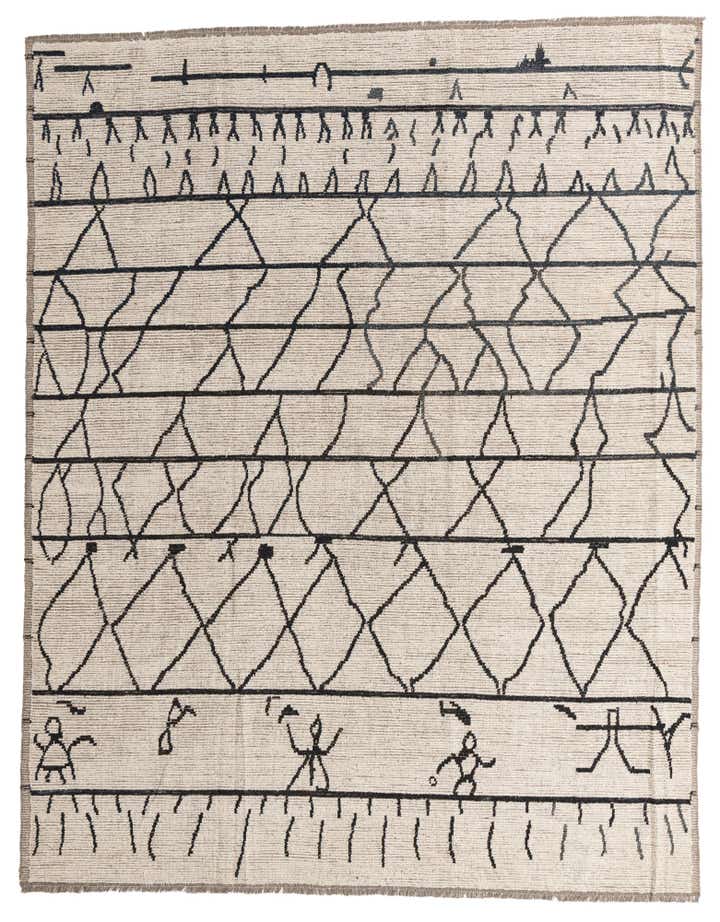 9' 3 x 11' 8 Hand Knotted Moroccan Wool Rug