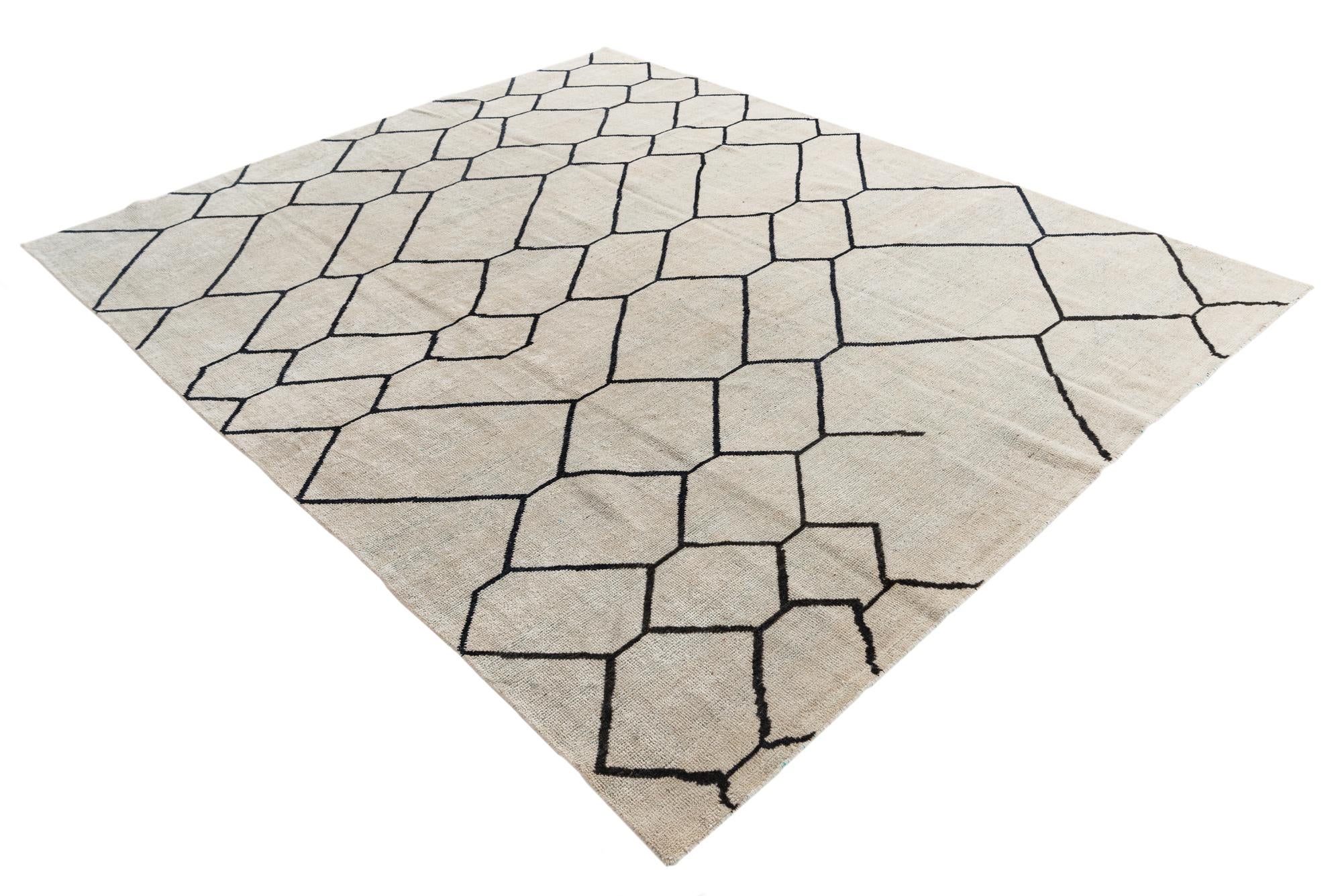 8' x 9' 8 Hand Knotted Moroccan Wool Rug