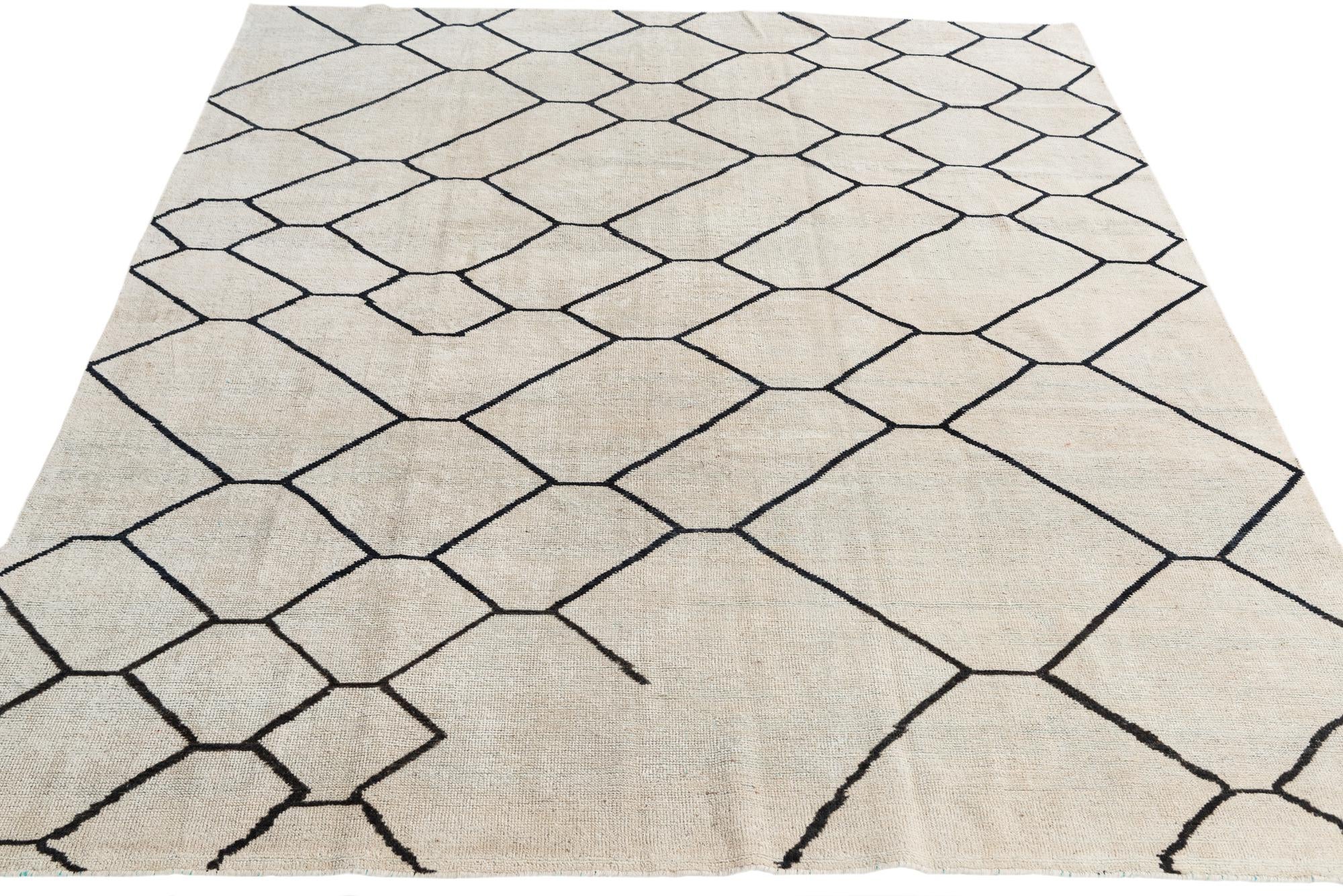 8' x 9' 8 Hand Knotted Moroccan Wool Rug