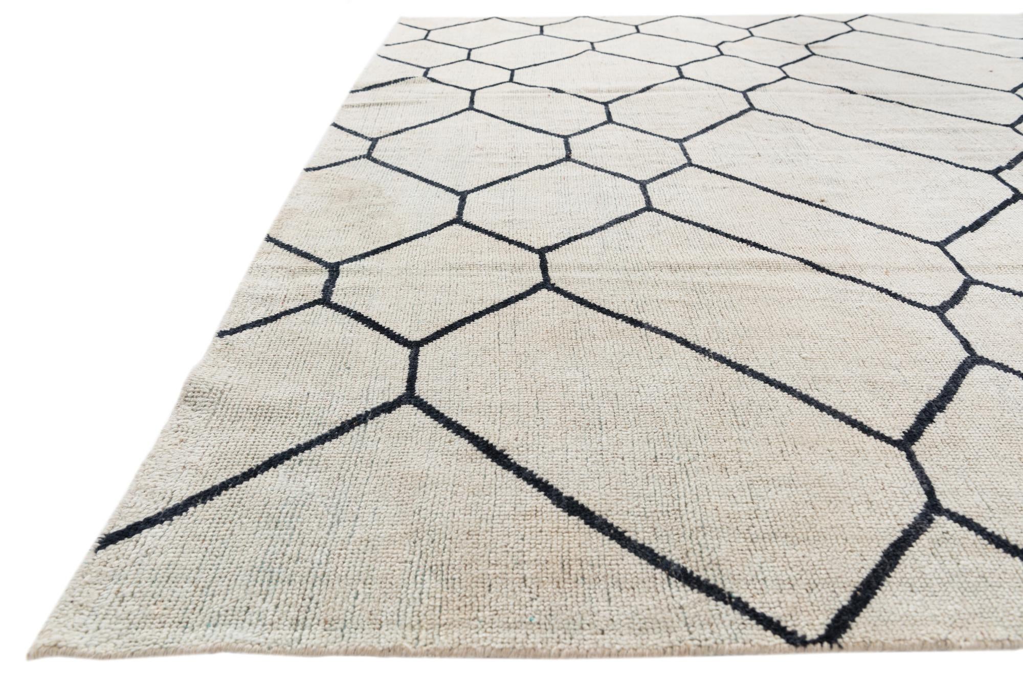8' x 9' 8 Hand Knotted Moroccan Wool Rug